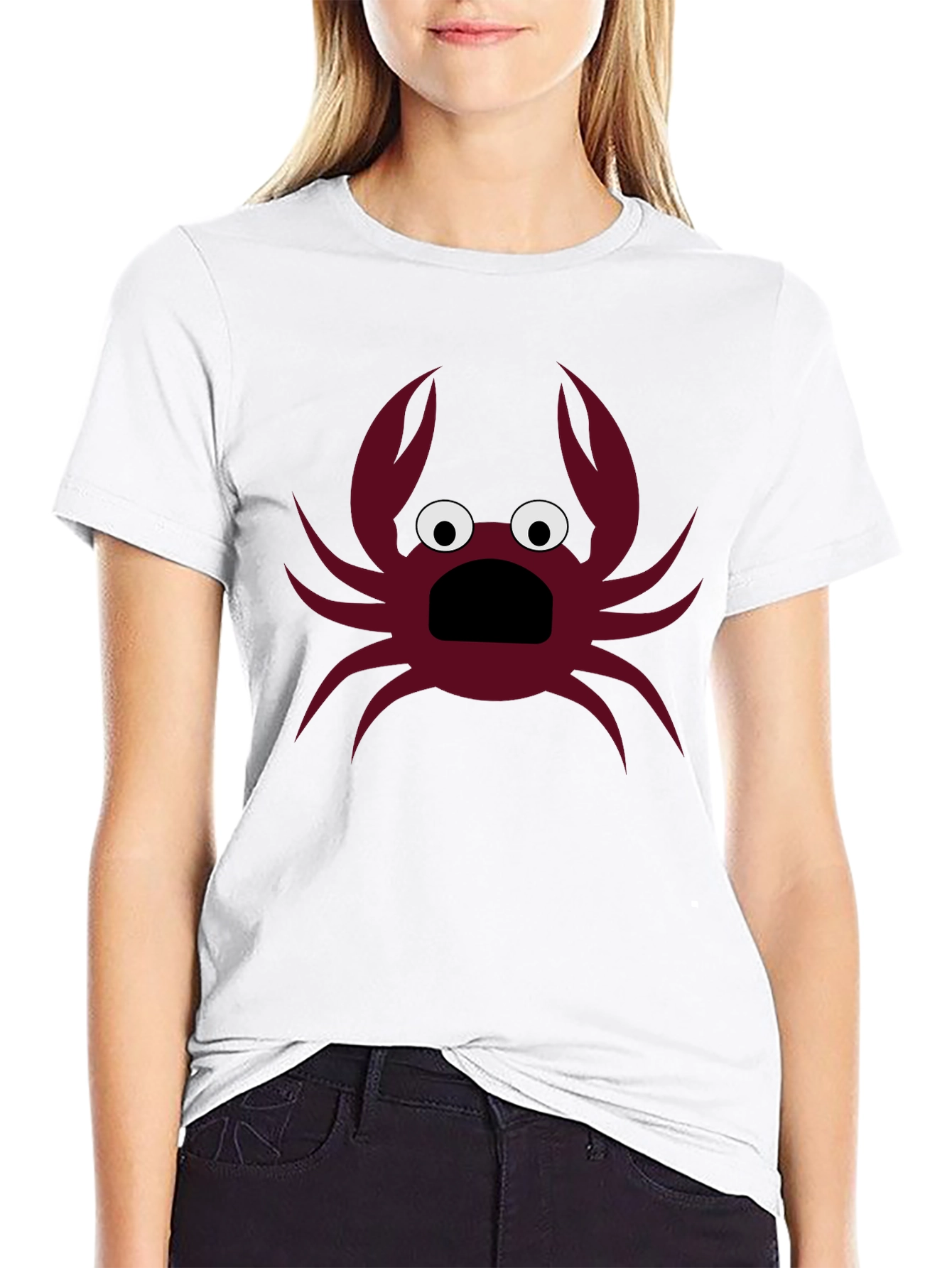 Black Funny Crab Graphic T-Shirt - Men's Black Tee view 9