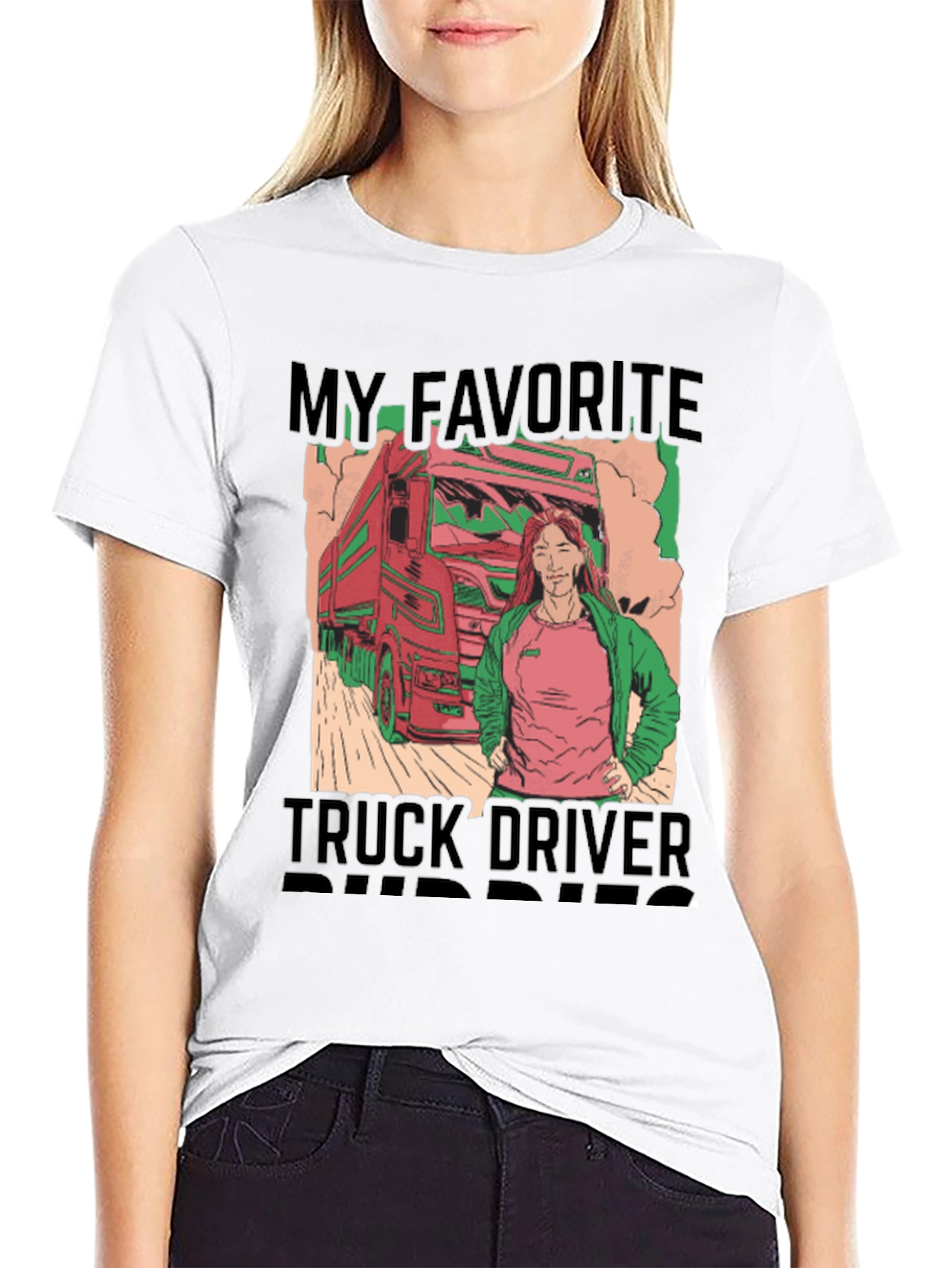 Black My Favorite Truck Driver Buddies Graphic T-Shirt view 9