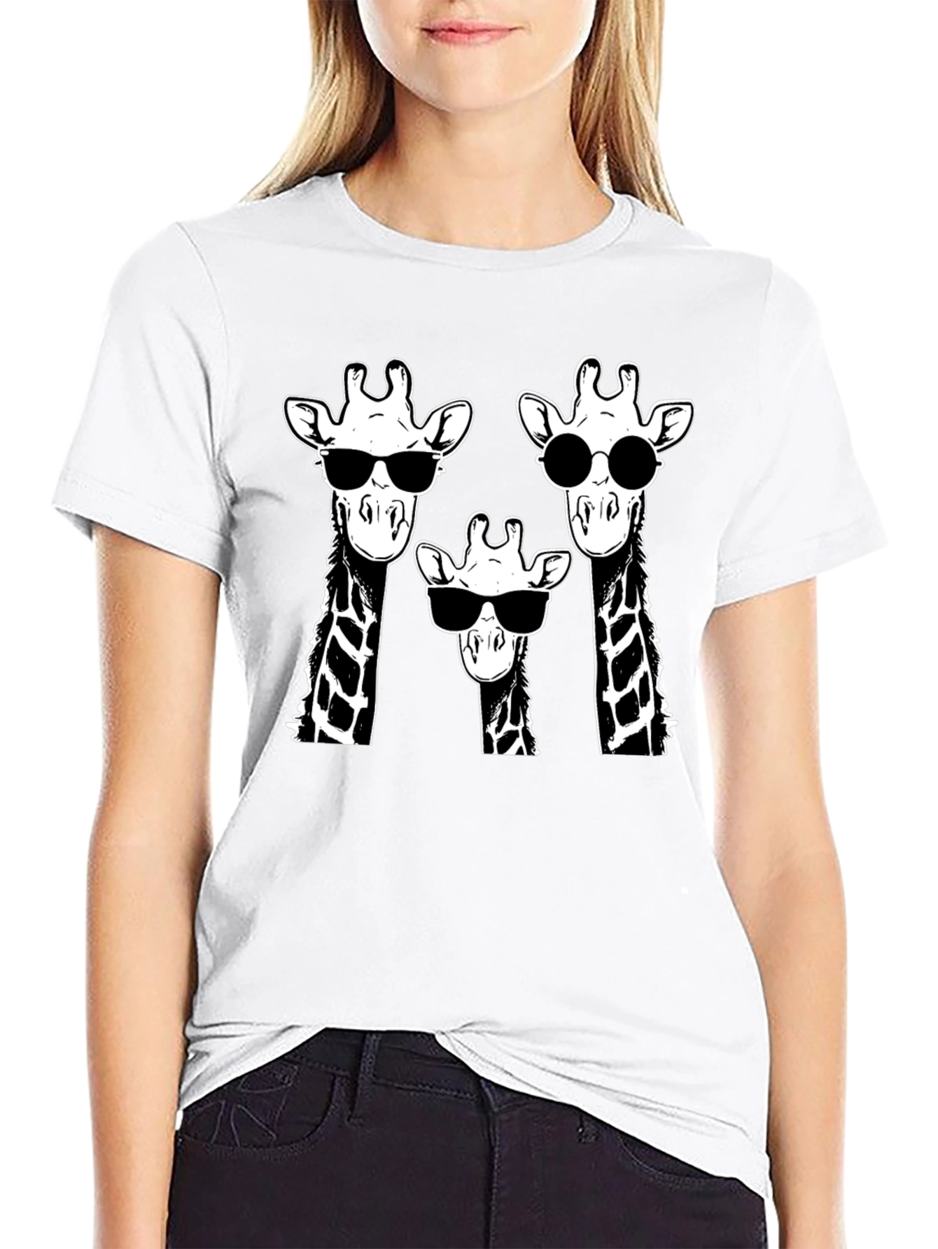 Black Giraffe Squad T-Shirt - Cool Animal Graphic Tee view 9