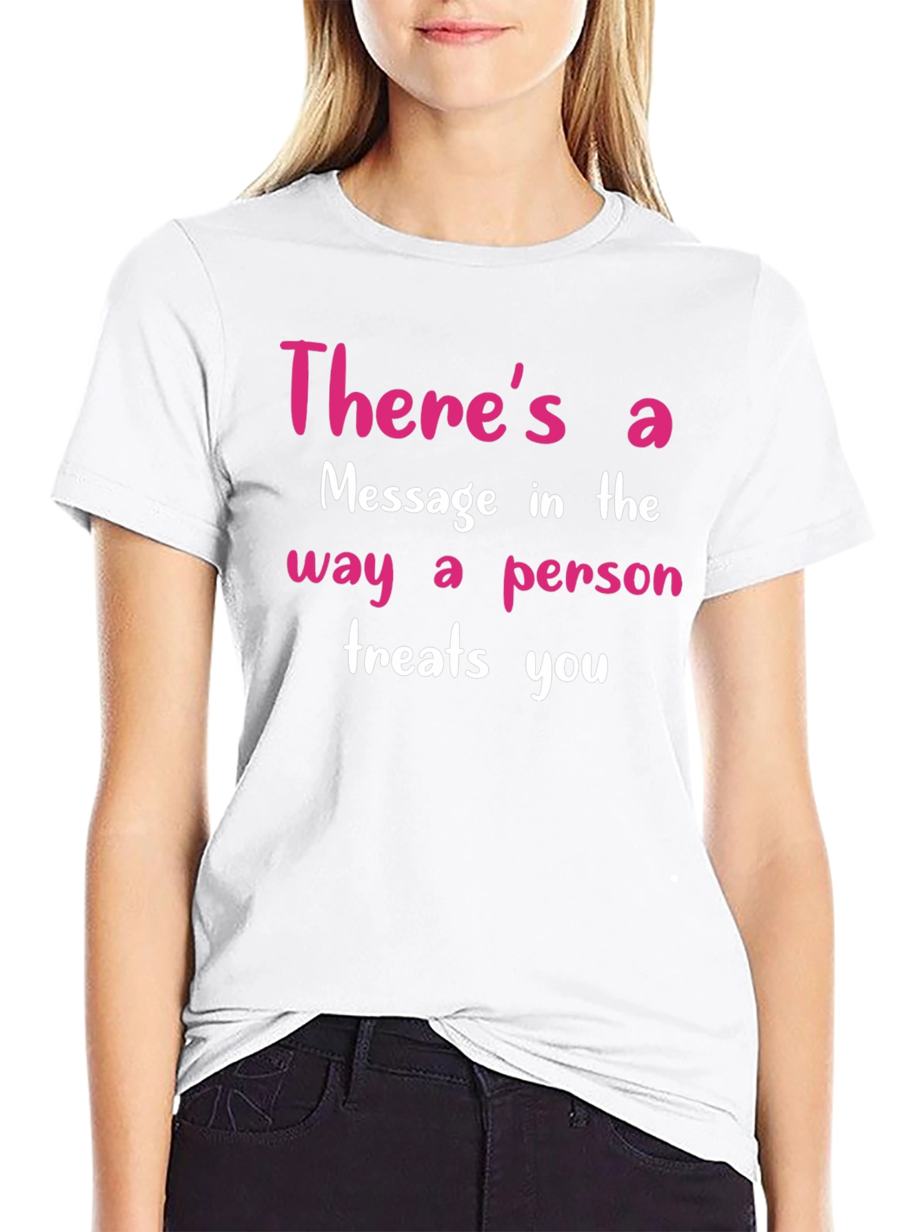 Black Inspirational Message T-Shirt - Treat Others Well view 9