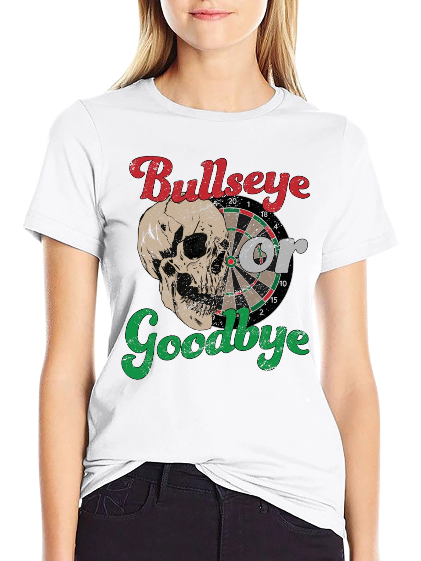 Black Bullseye or Goodbye Skull Graphic Tee view 9