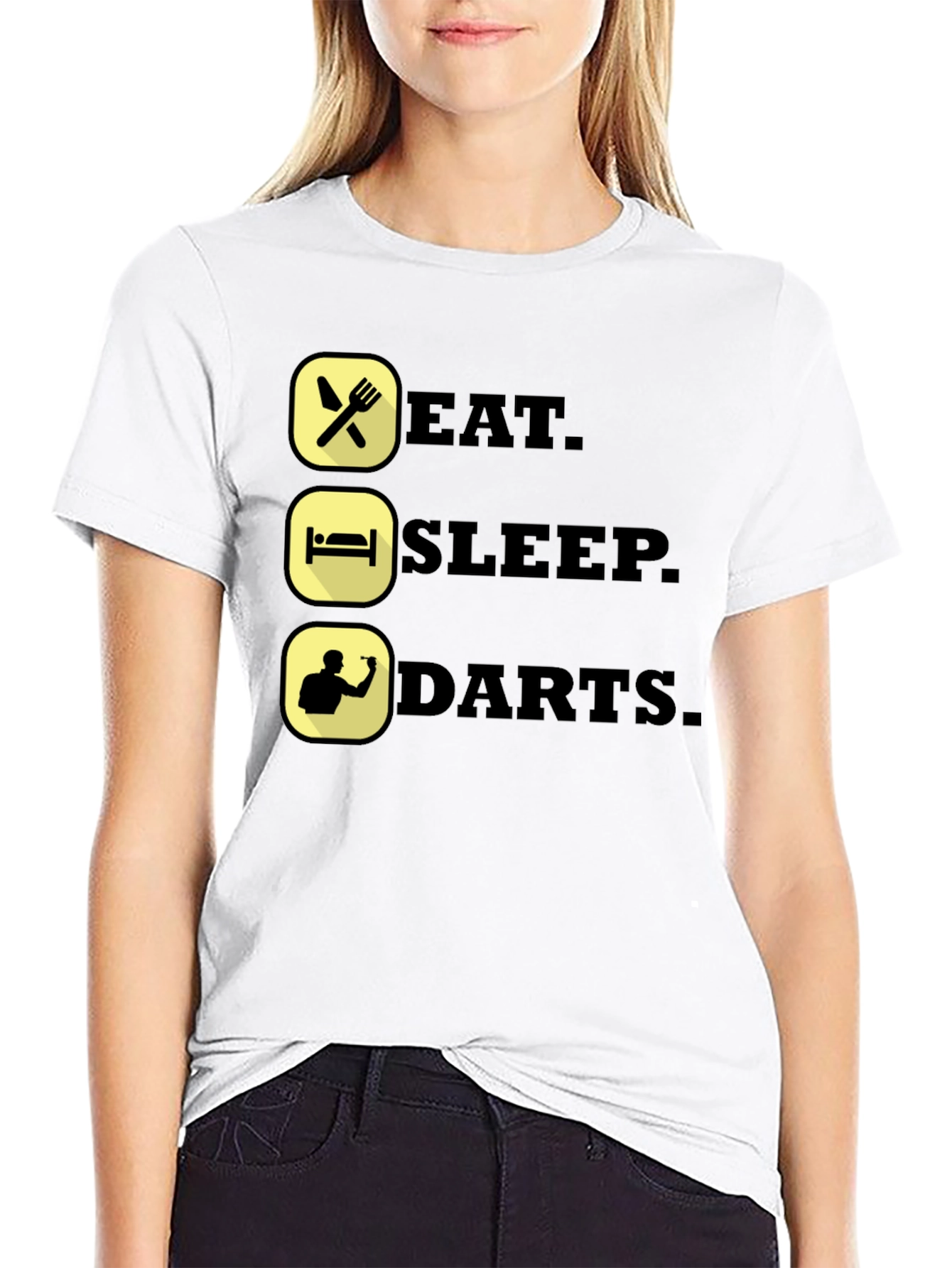Black Eat Sleep Darts T-Shirt - Funny Dart Player Tee view 9