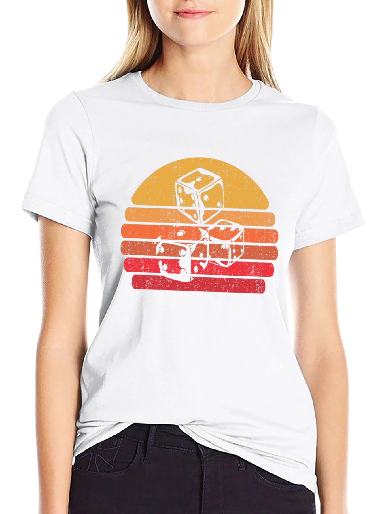 Dice Sunset Graphic Tee - Retro Style - 9