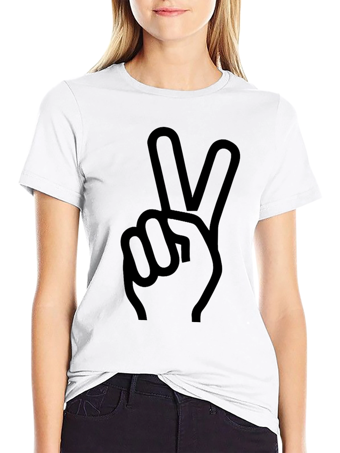 Black Peace Sign Graphic Tee - Mens Black T-Shirt view 9