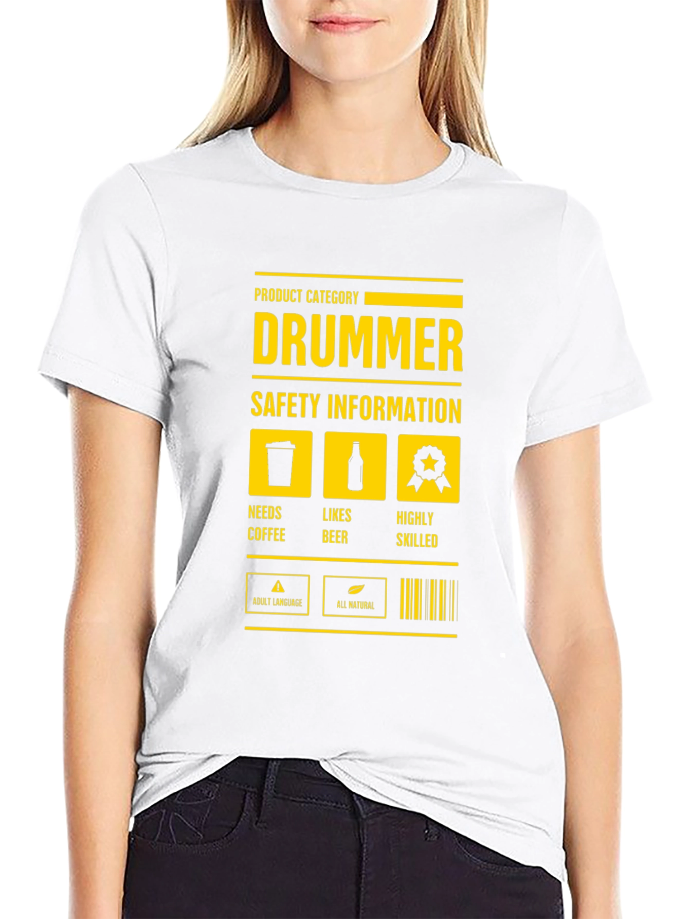 Drummer Safety Information Black T-Shirt - 9
