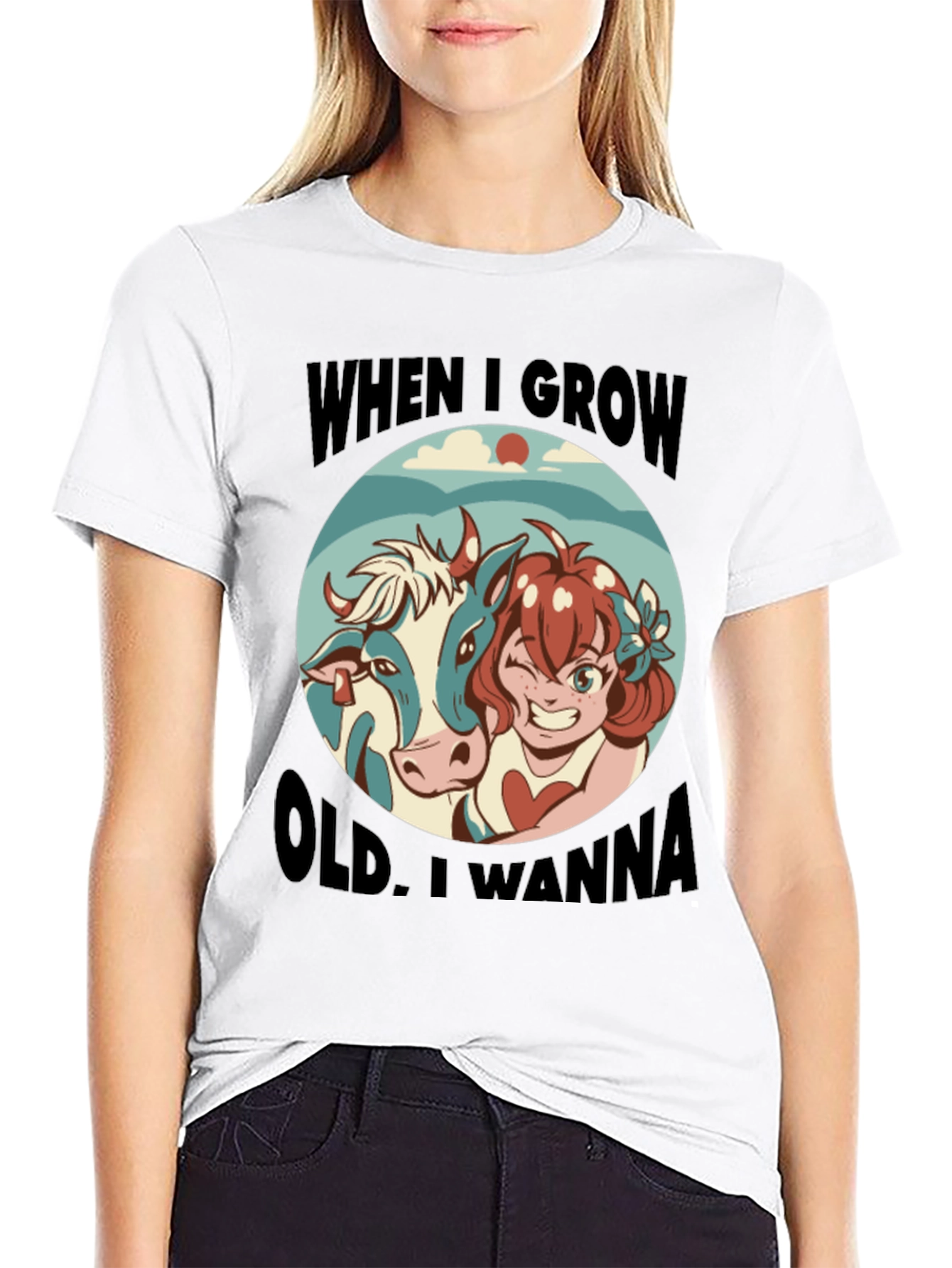 Black Humorous 'When I Grow Old' Graphic Tee view 9