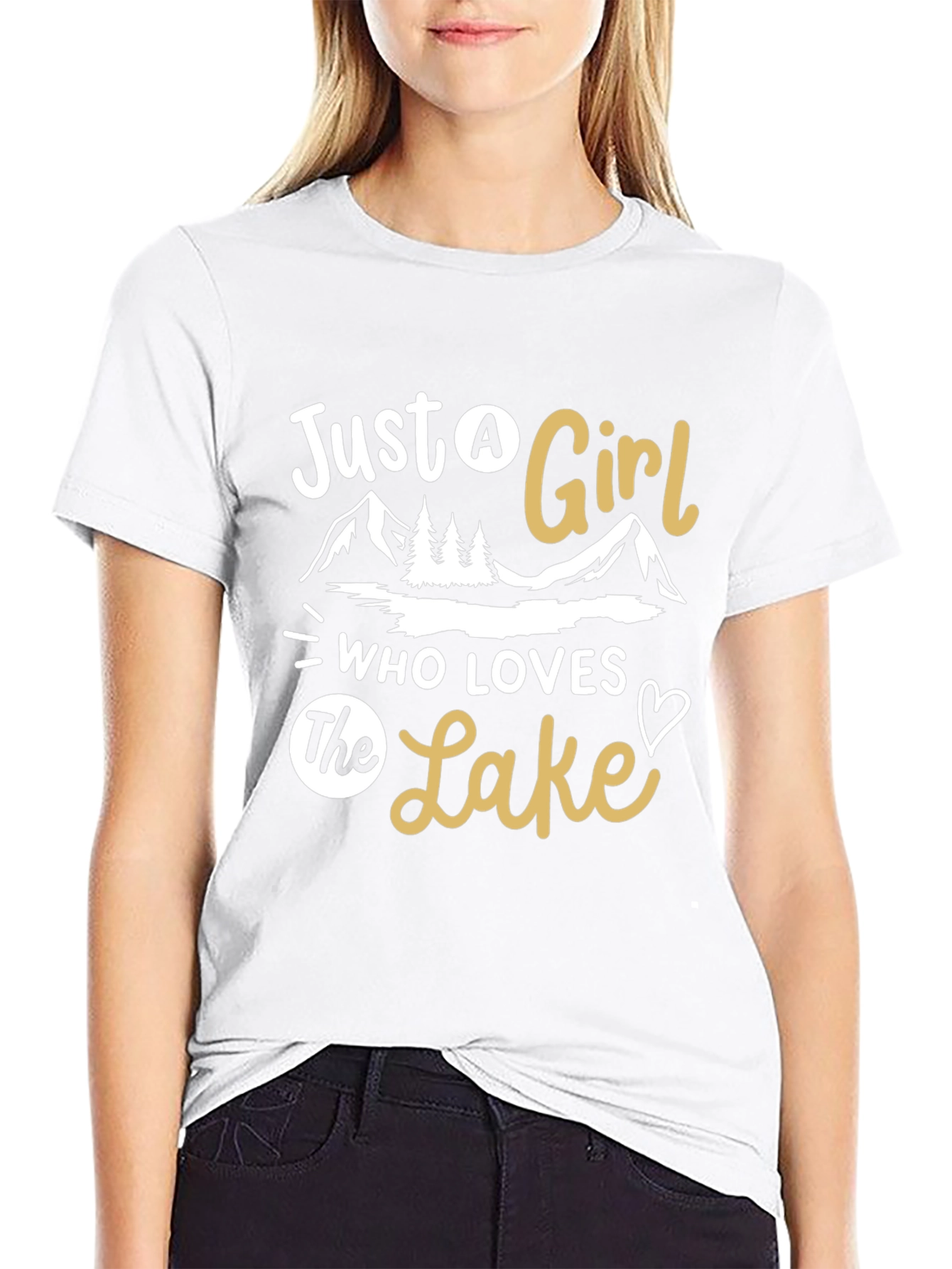 Black Lake Lover T-Shirt - Just A Girl Who Loves The Lake view 9