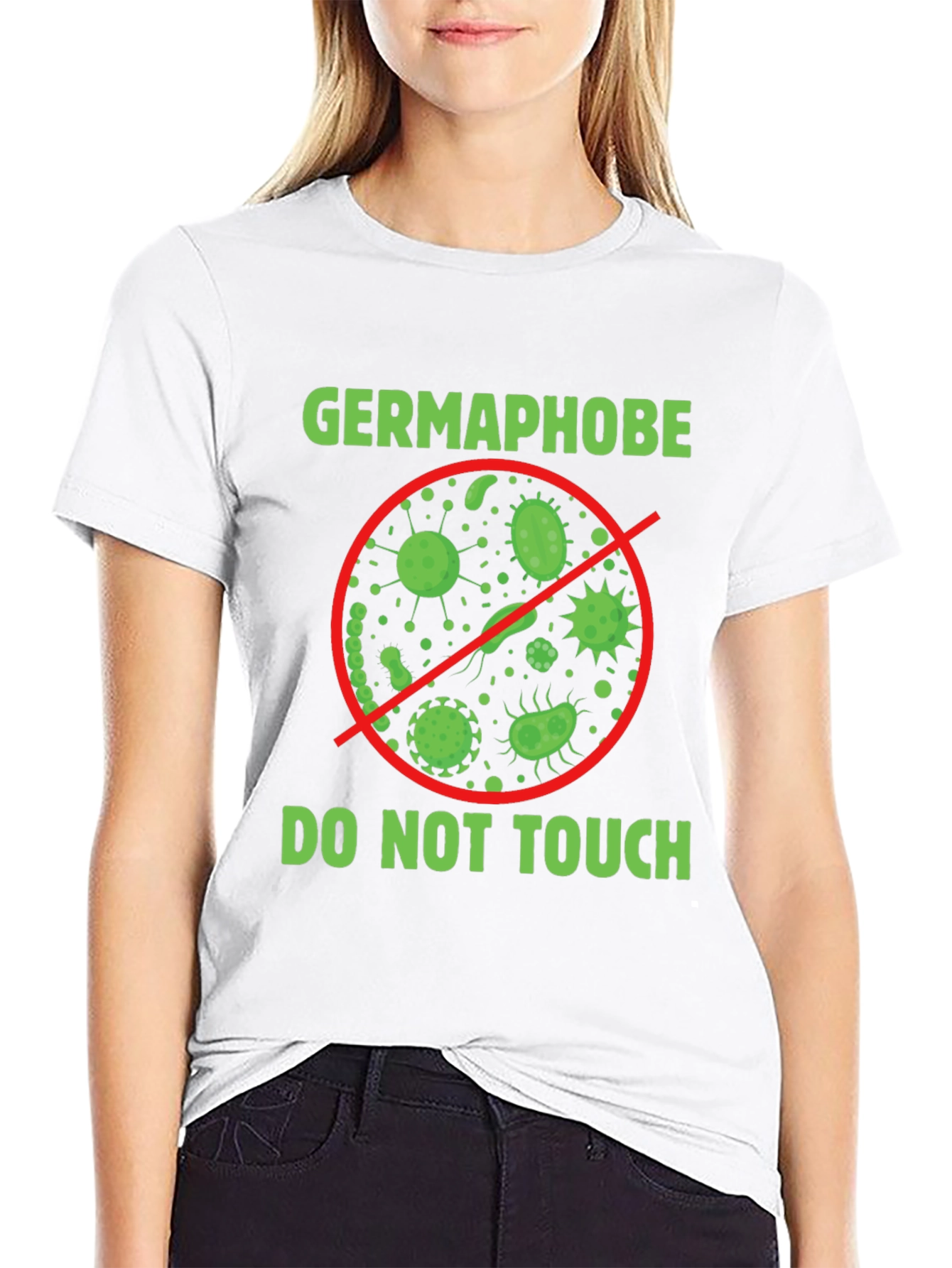 Black Germaphobe - Do Not Touch - Graphic T-Shirt view 9