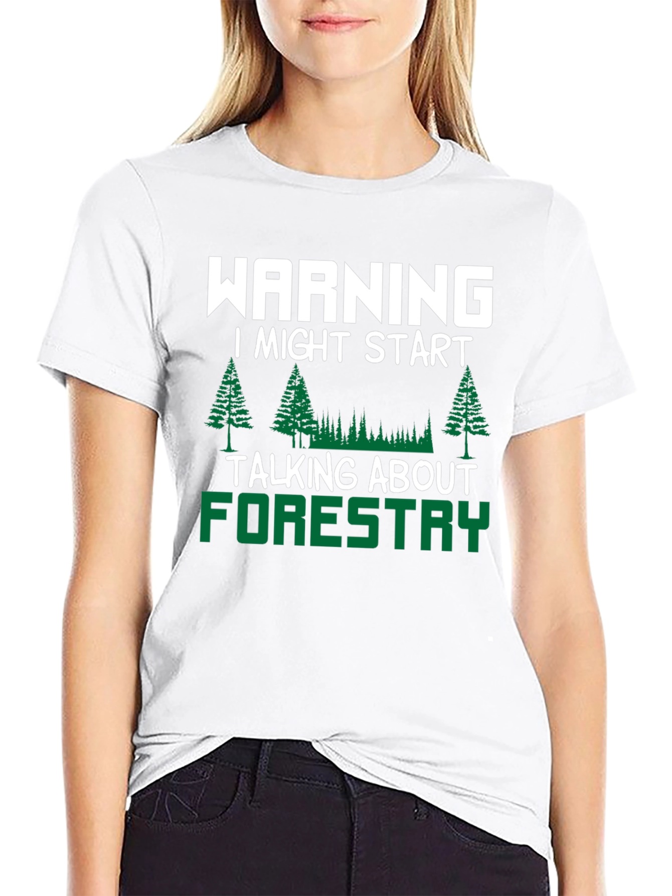 Black Warning Forestry T-Shirt view 9
