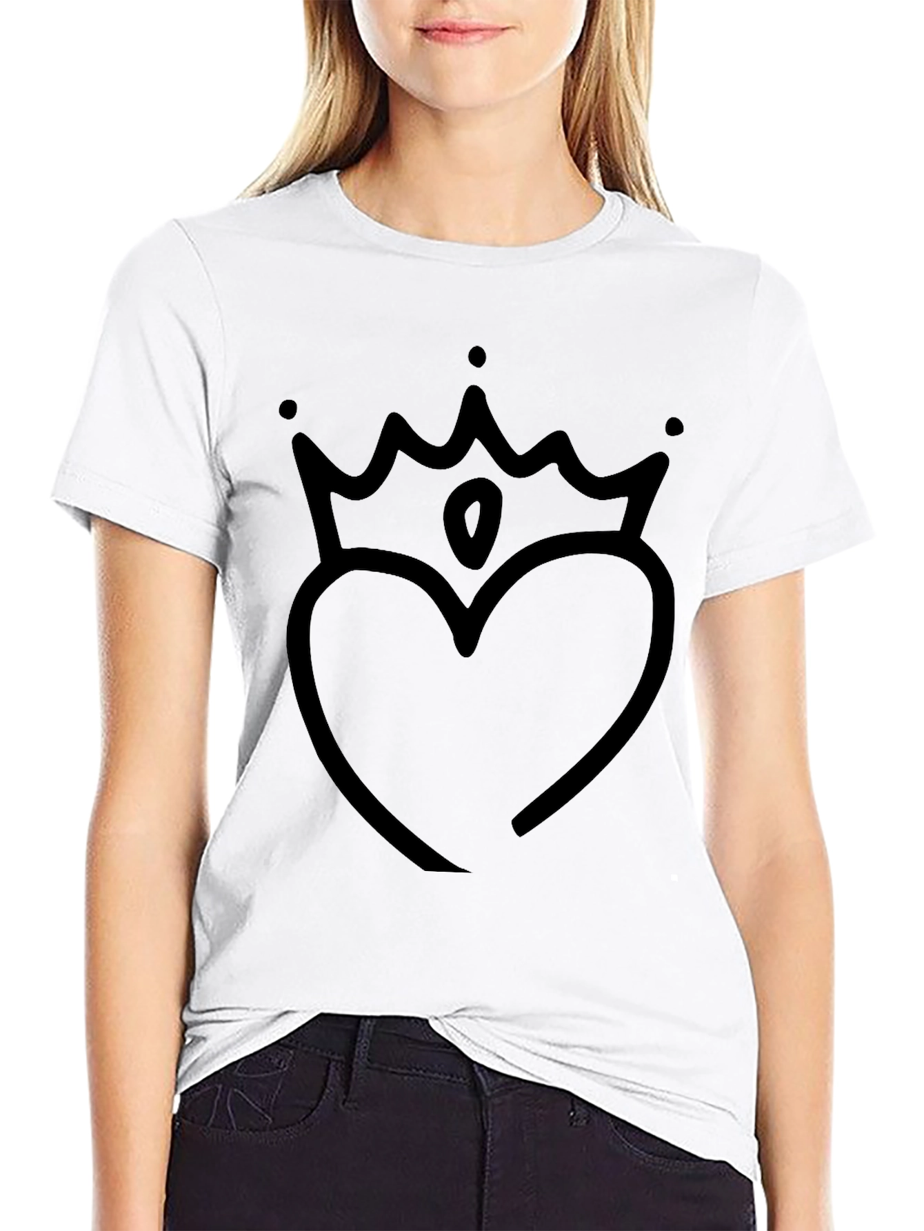 Black Heart Crown Graphic Tee - Stylish Unisex T-Shirt view 9