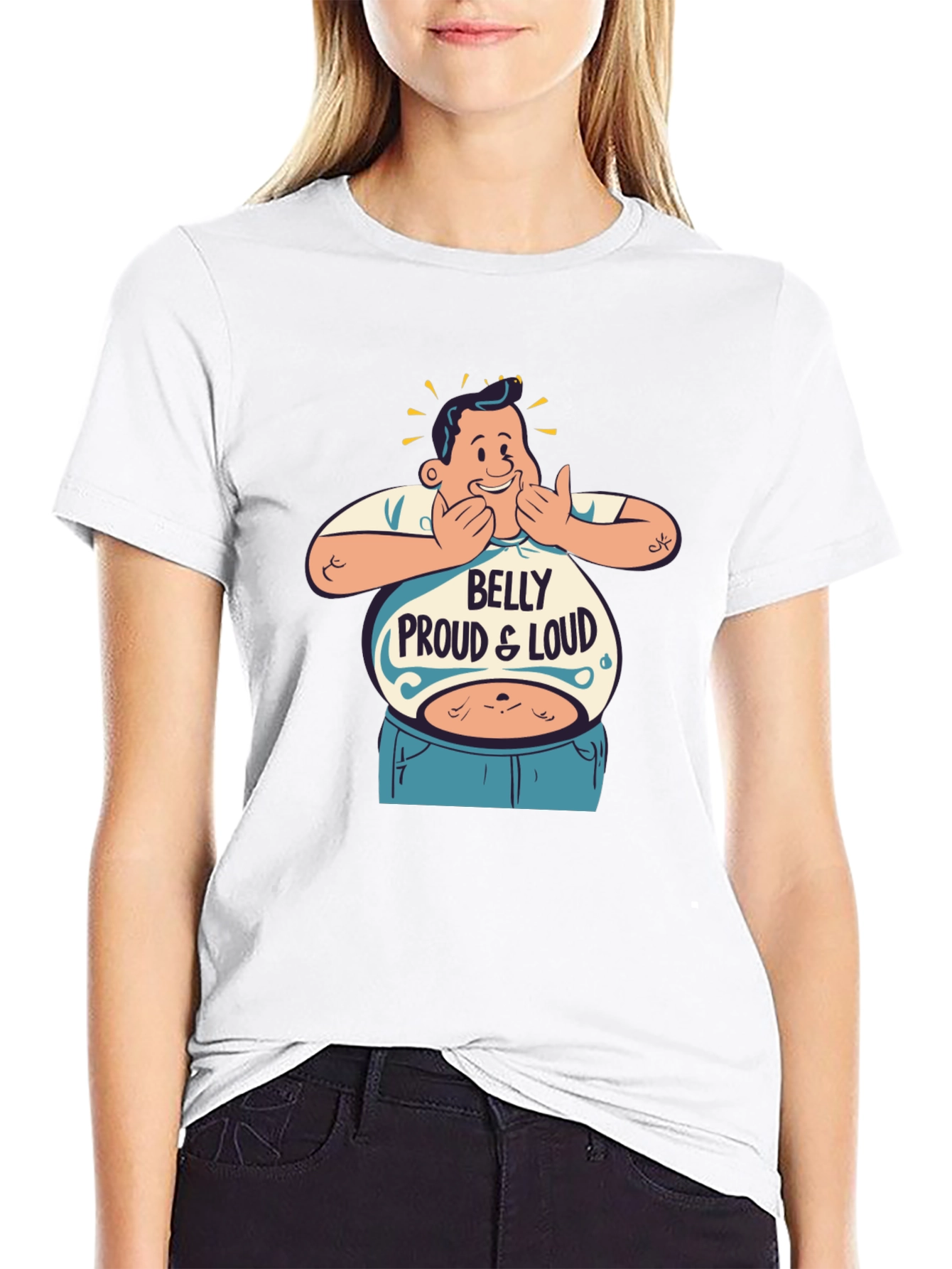 Black Belly Proud & Loud T-Shirt - Funny Graphic Tee view 9