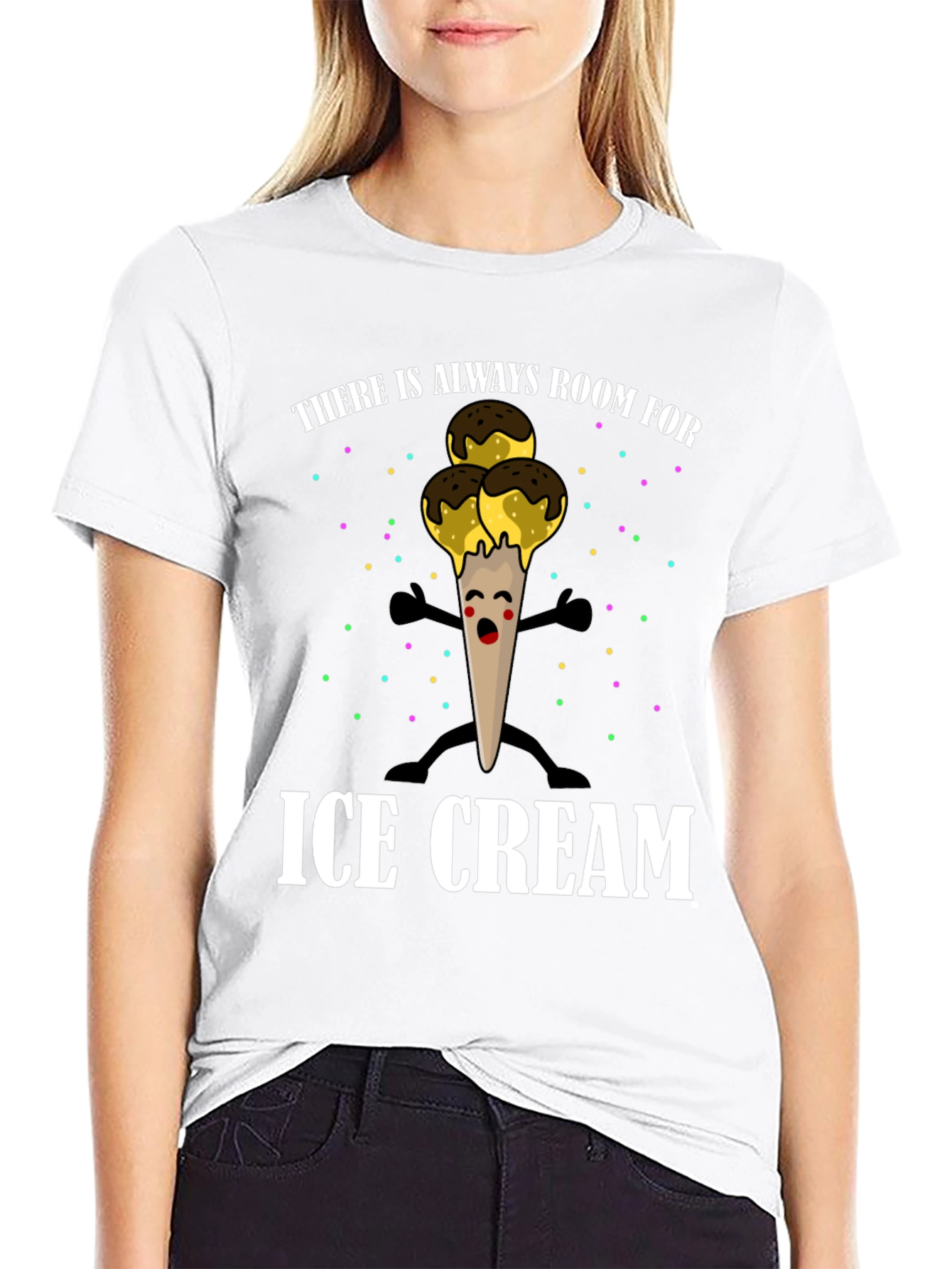 Black Ice Cream Graphic T-Shirt - Always Room! view 9