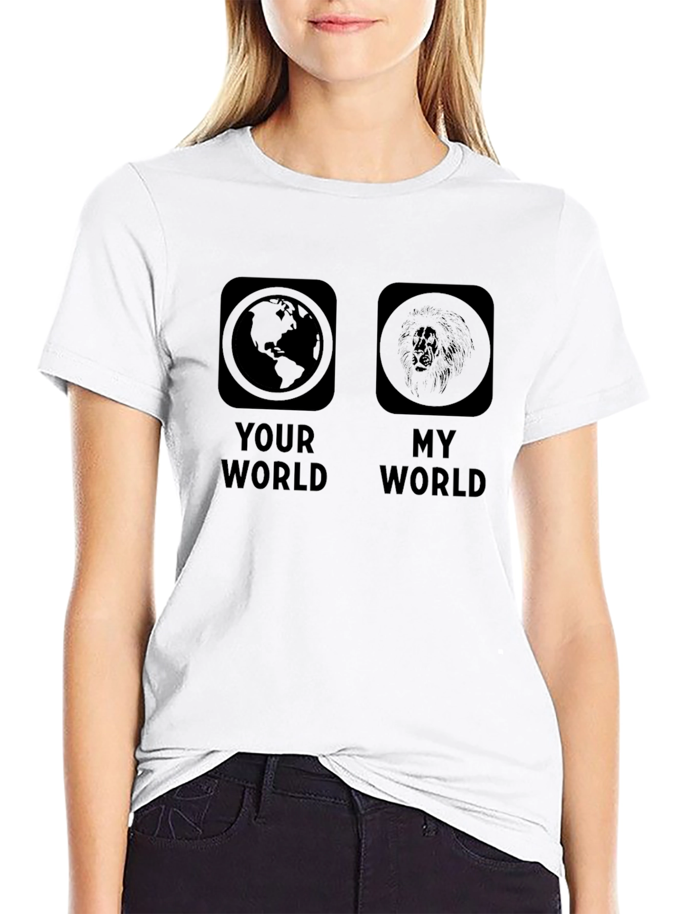 Black Your World My World Graphic Print T-Shirt view 9