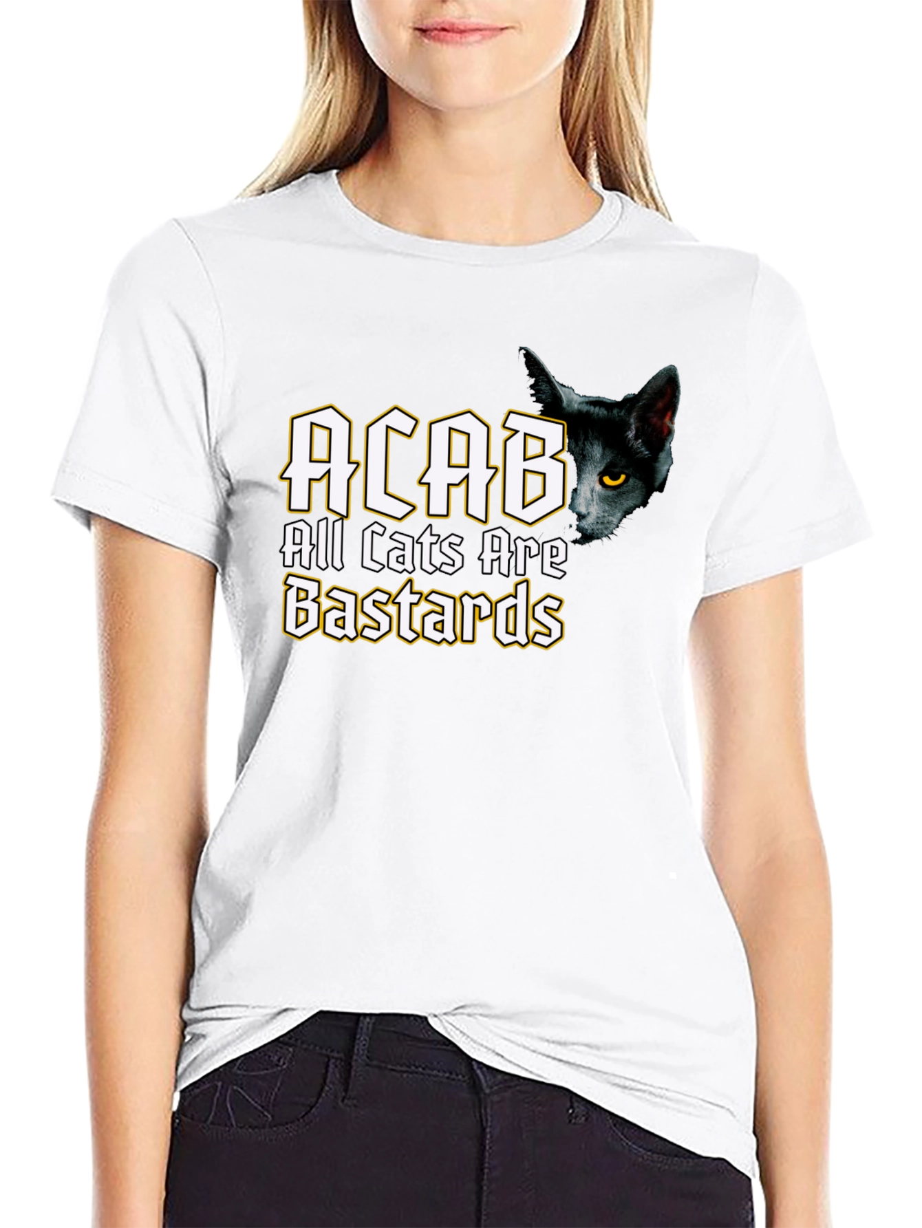 Black ACAB All Cats Are Bastards Black T-Shirt view 9