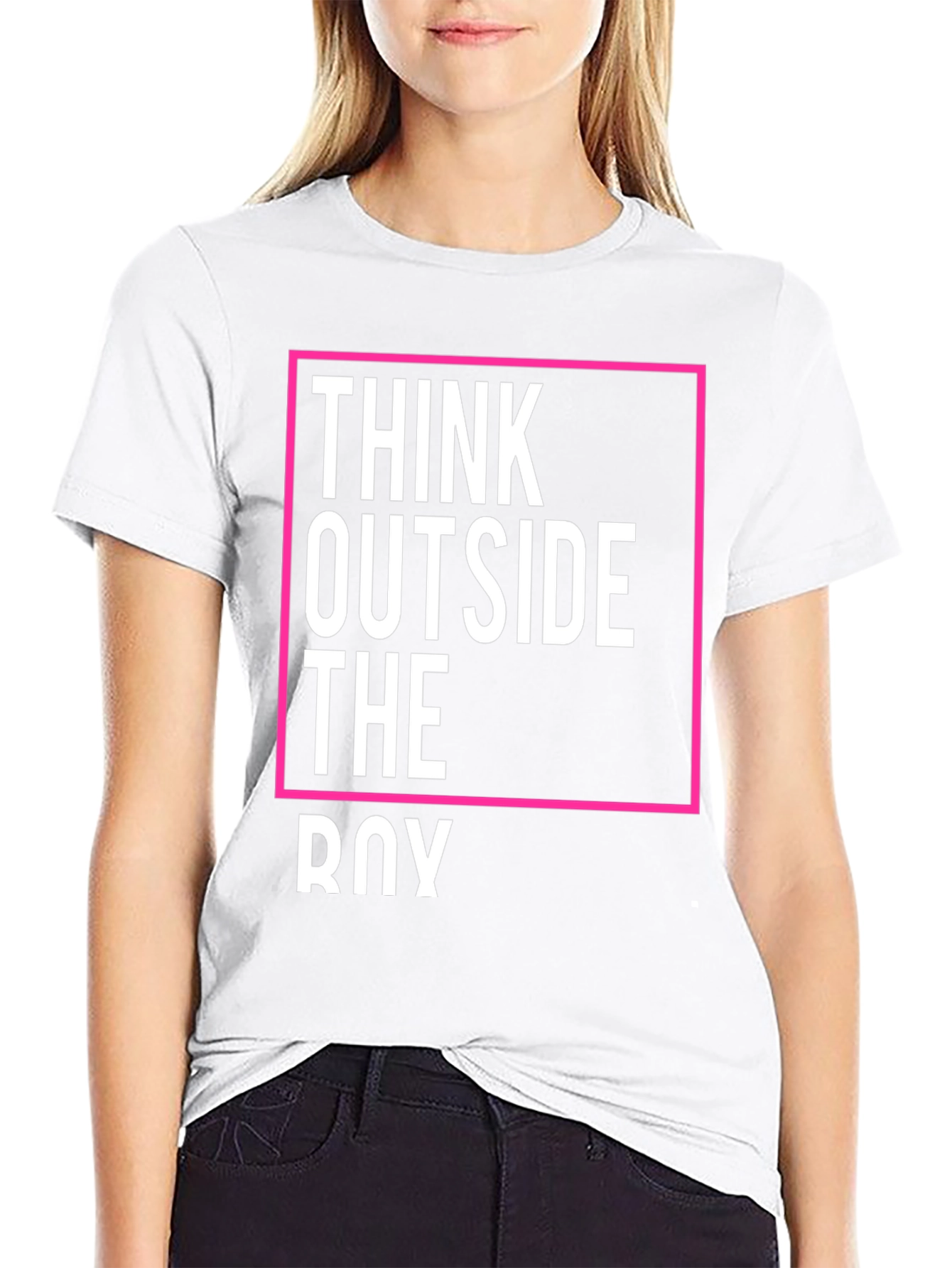 Black Think Outside the Box Graphic T-Shirt view 9