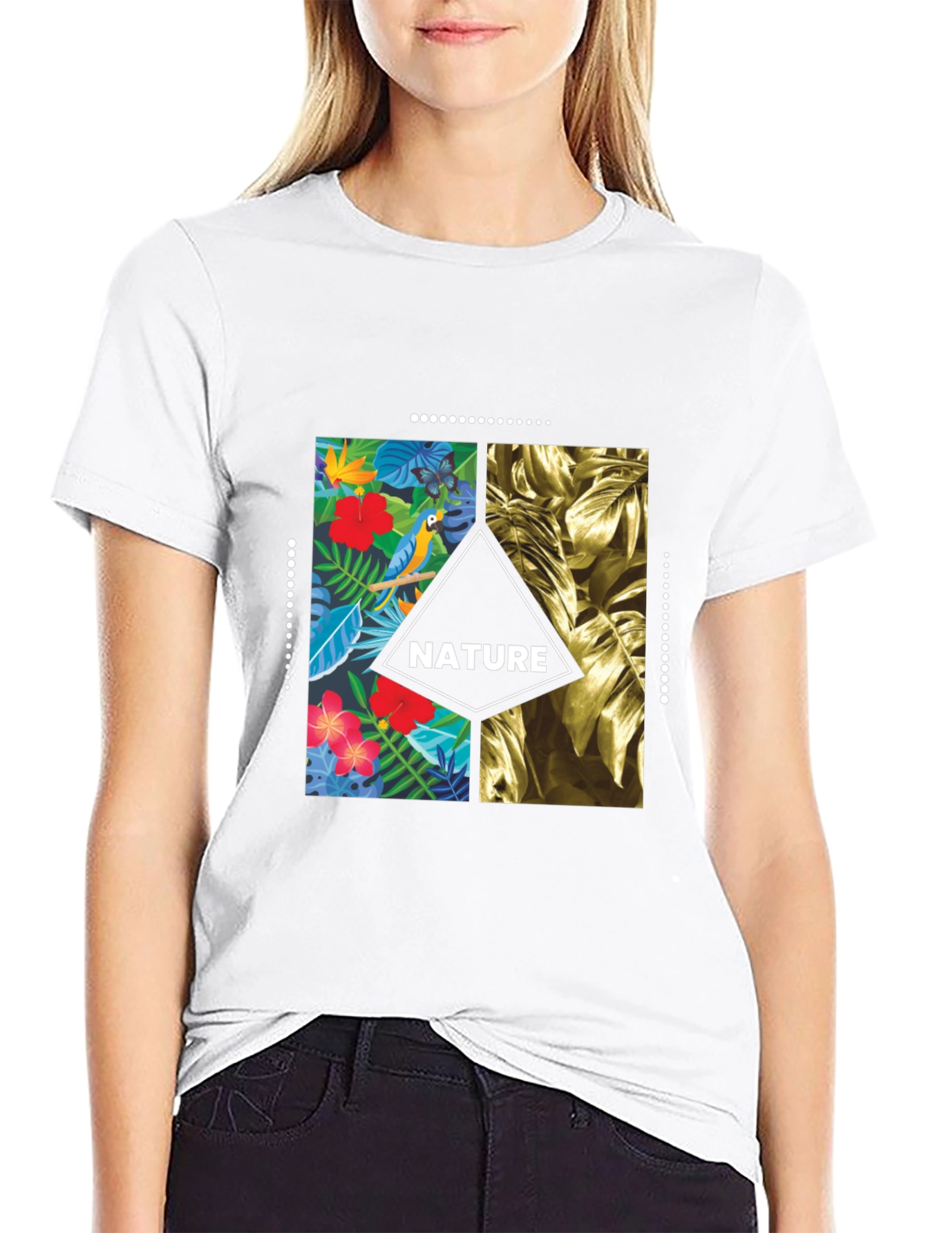 Black Nature T-Shirt - Tropical Graphic Tee for Men view 9