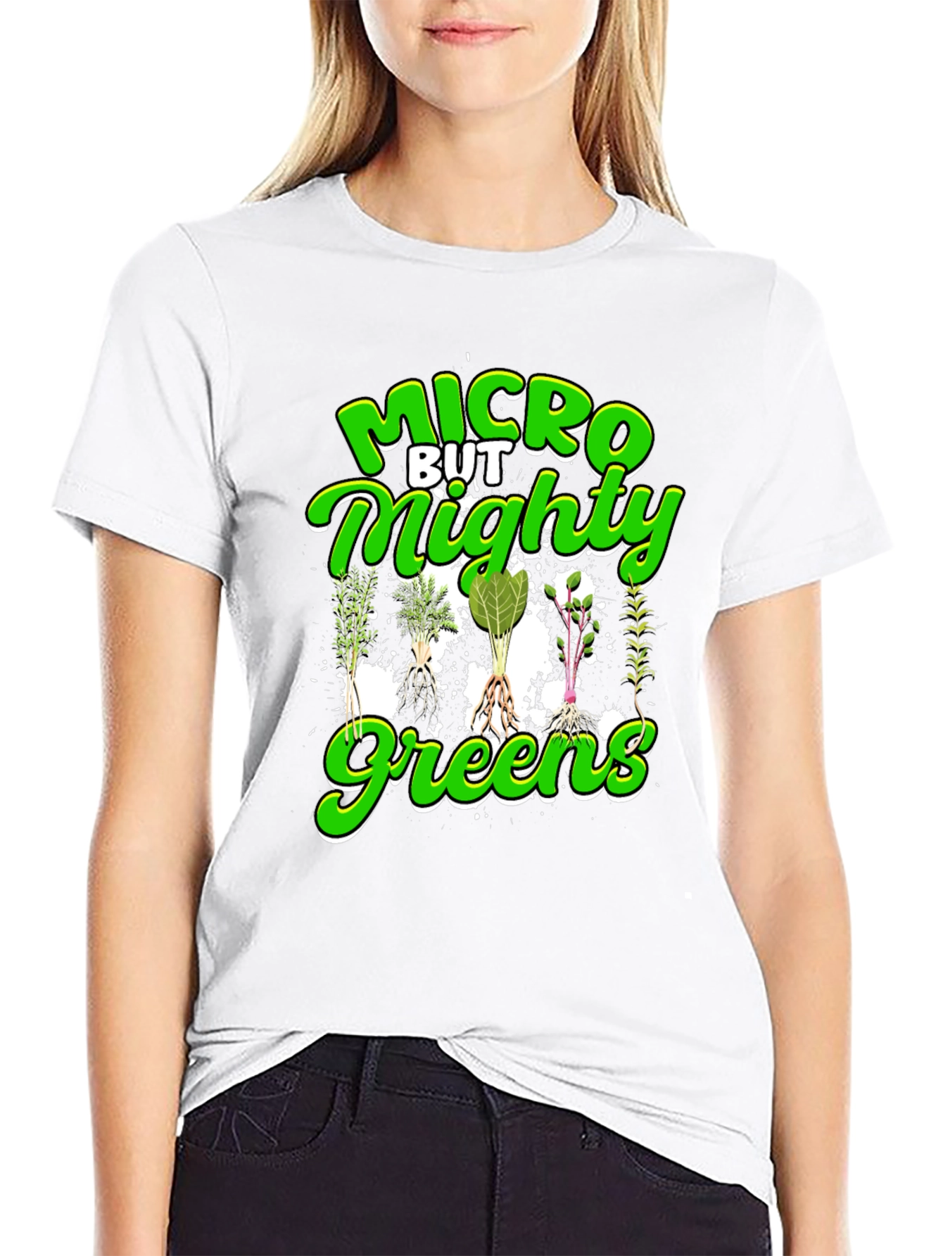 Black Micro But Mighty Greens T-Shirt - Black view 9