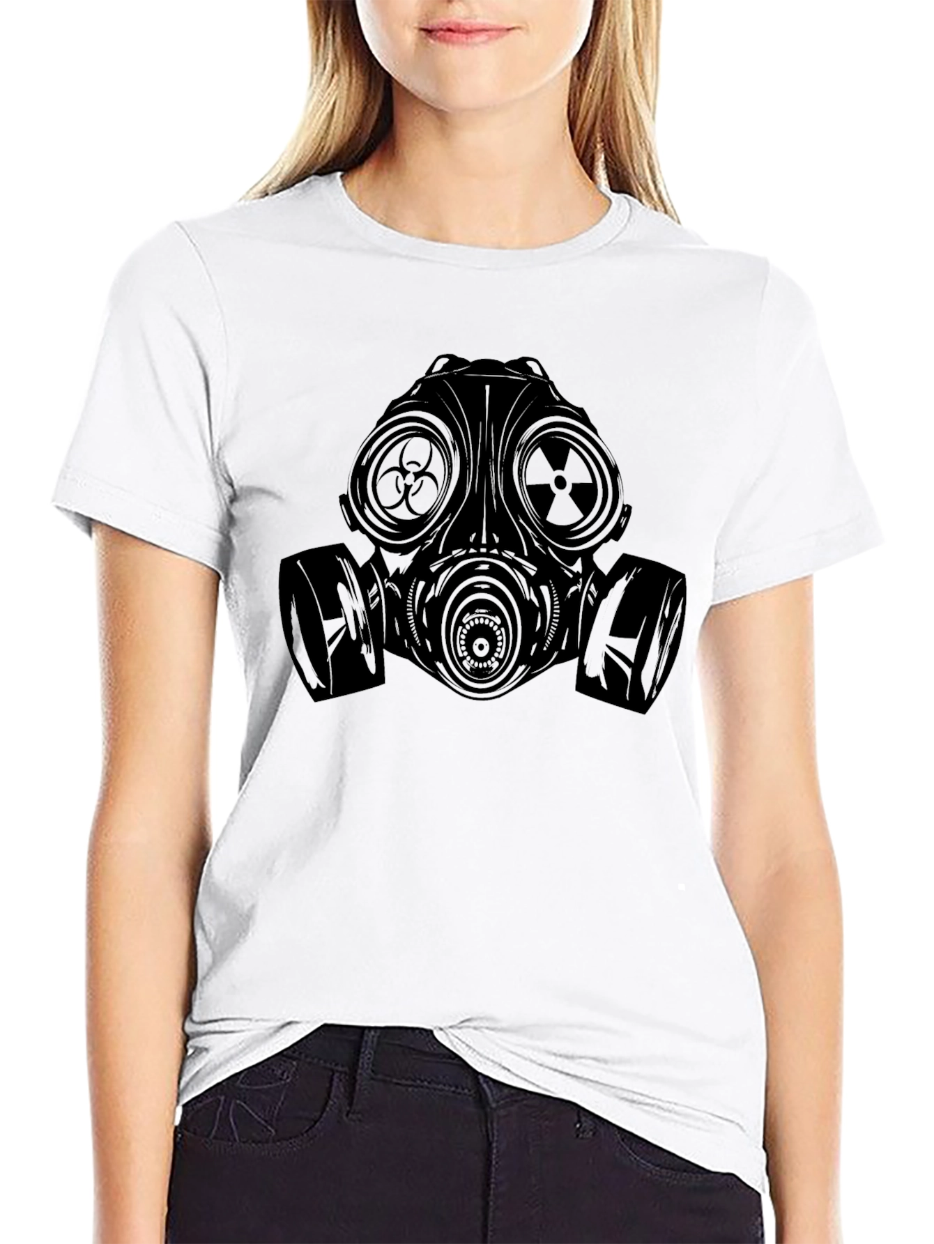 Black Gas Mask Graphic Tee - Black view 9