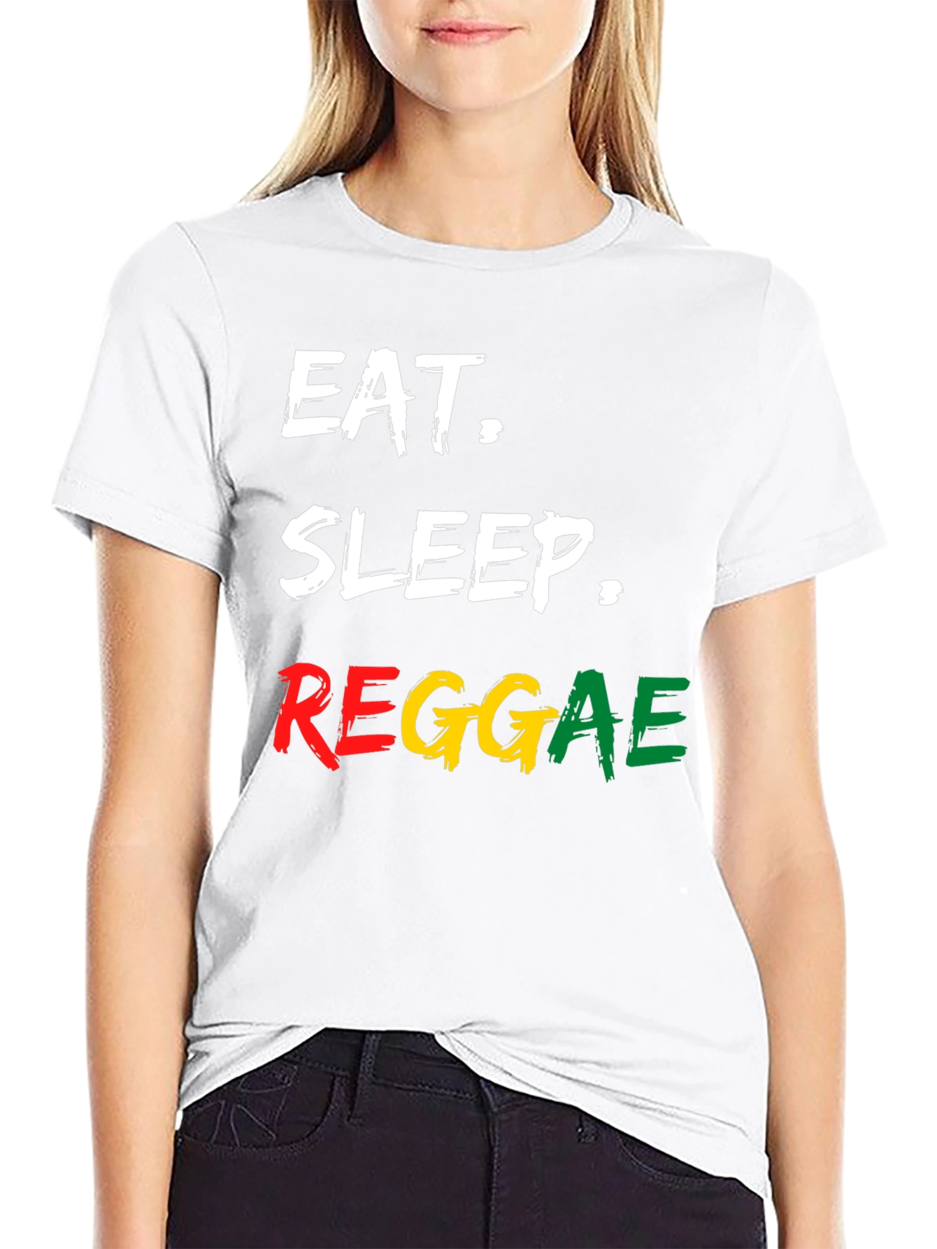 Black Eat Sleep Reggae T-Shirt - Cool Graphic Tee view 9