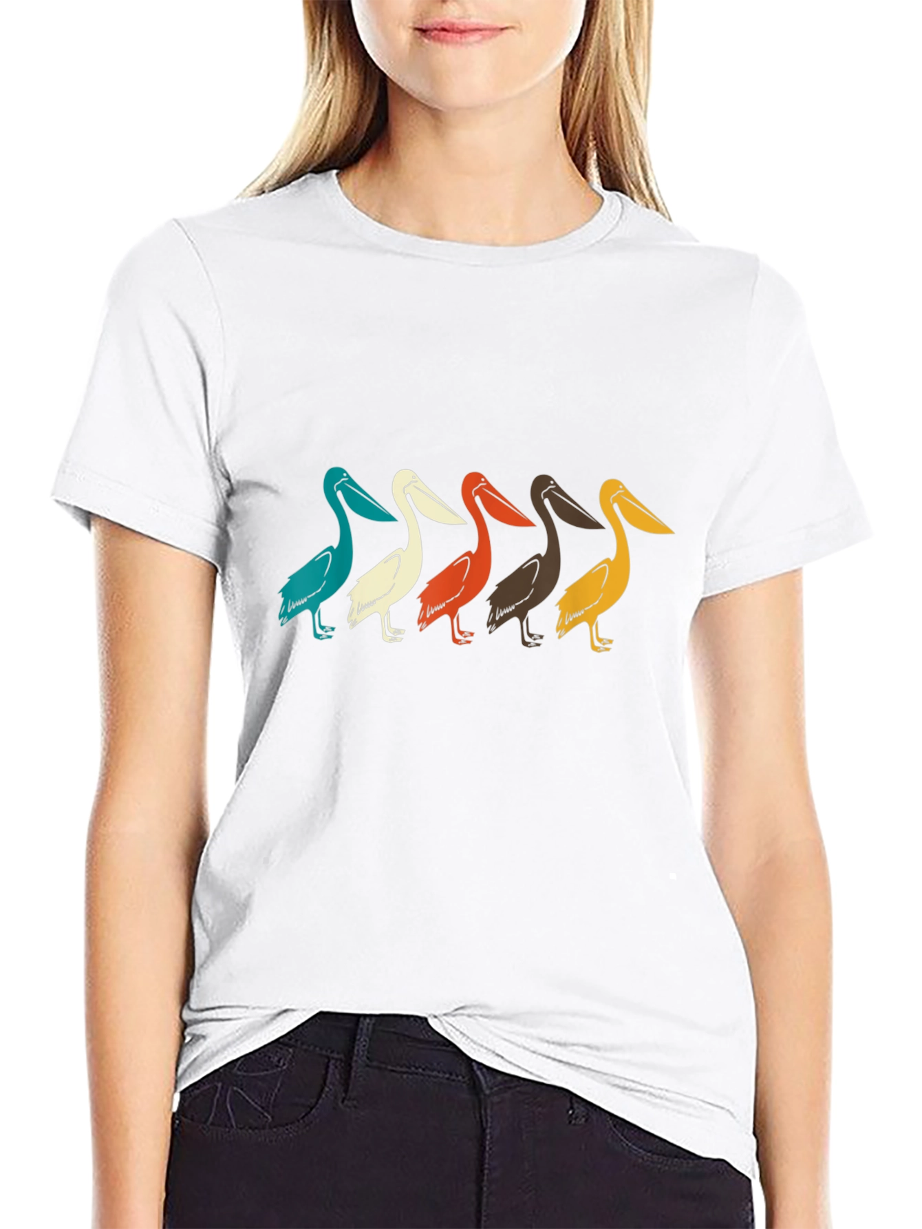 Black Retro Pelican T-Shirt view 9