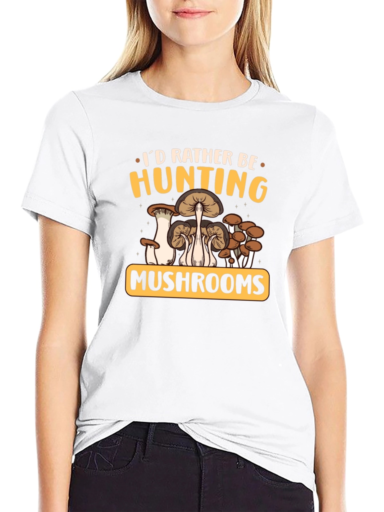 Black Mushroom Hunting Graphic Tee view 9