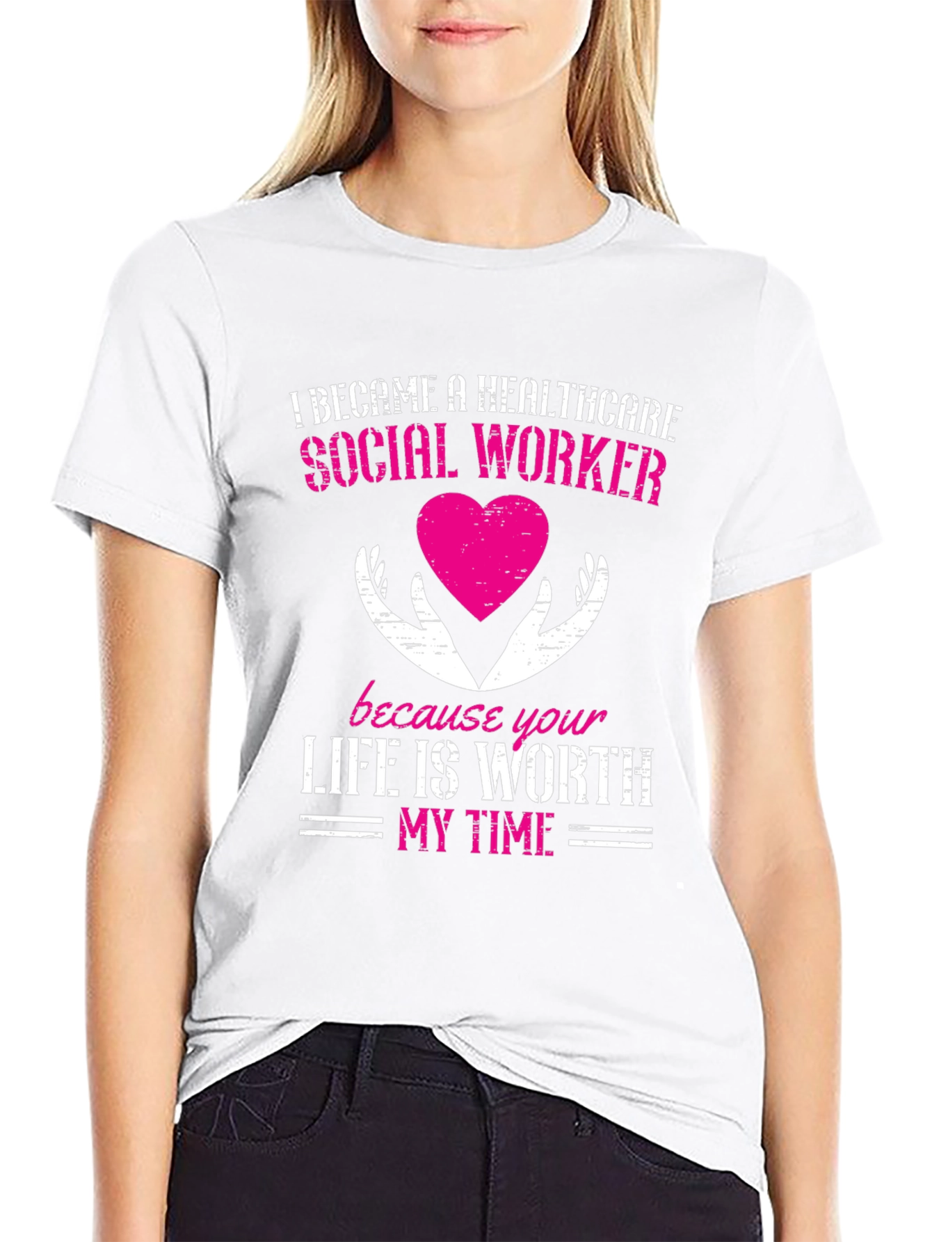 Black Healthcare Social Worker Graphic T-Shirt view 9