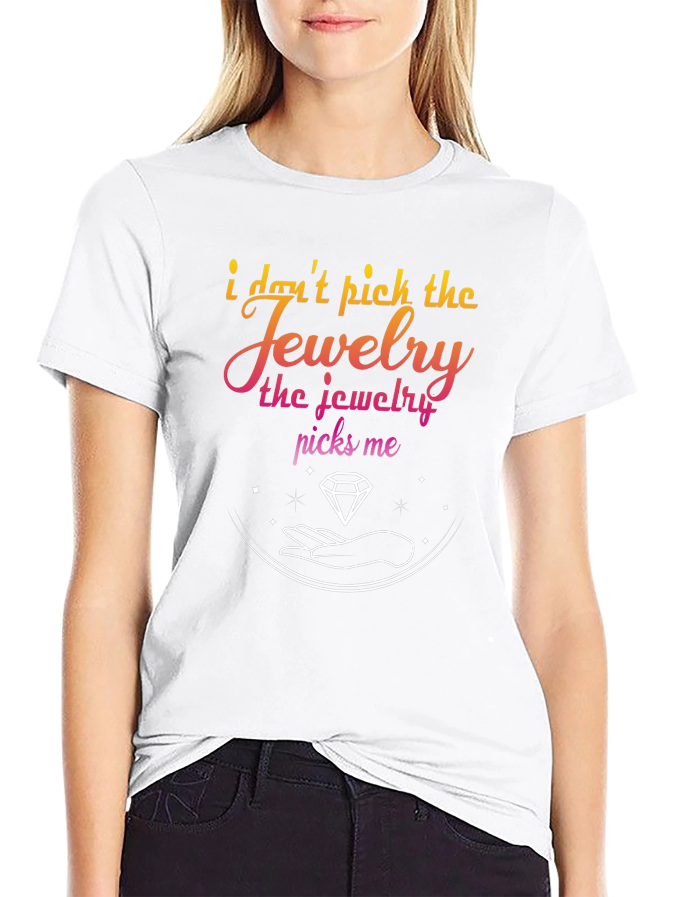 Black Jewelry Picks Me Graphic T-Shirt - Stylish & Unique view 9