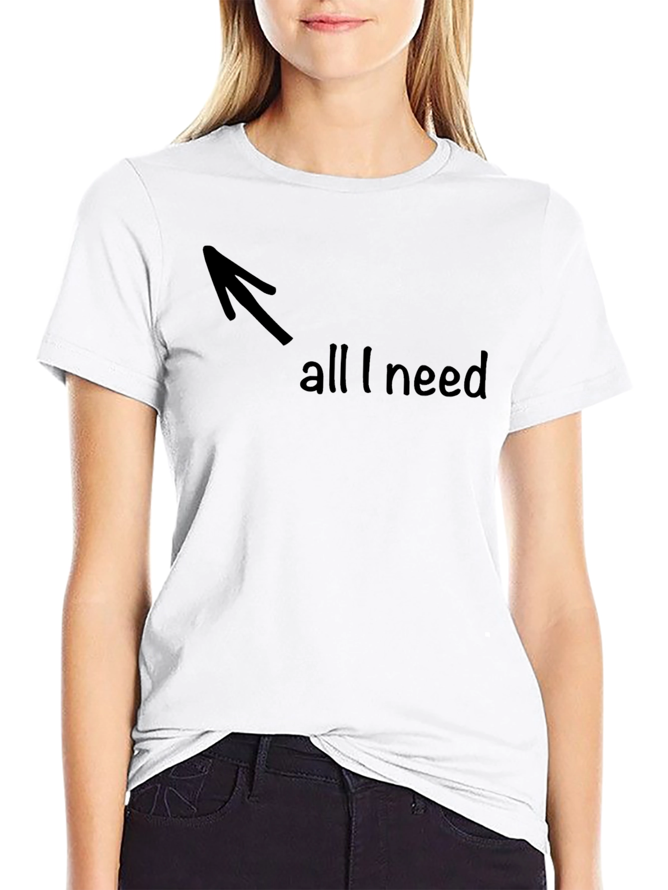 Black All I Need Arrow Graphic T-Shirt - Soft Cotton view 9
