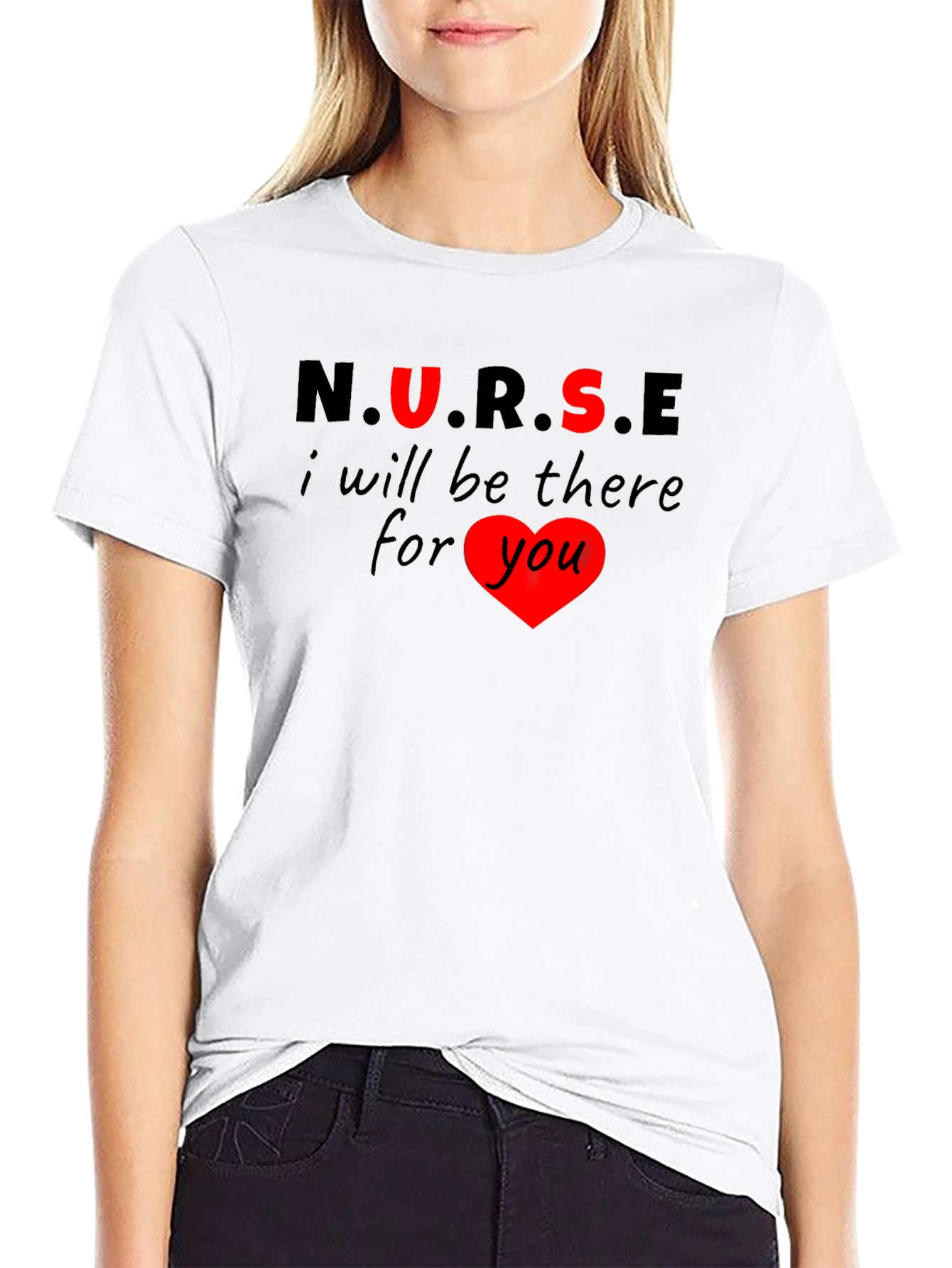 Black Nurse Heartbeat T-Shirt - I Will Be There For You view 9