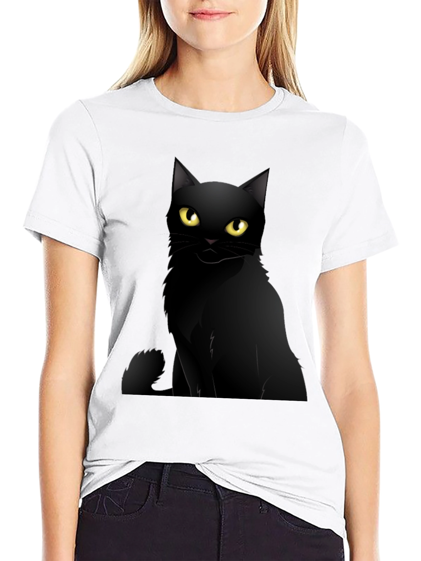 Black Black Cat Graphic Tee - Men's Casual T-Shirt view 9