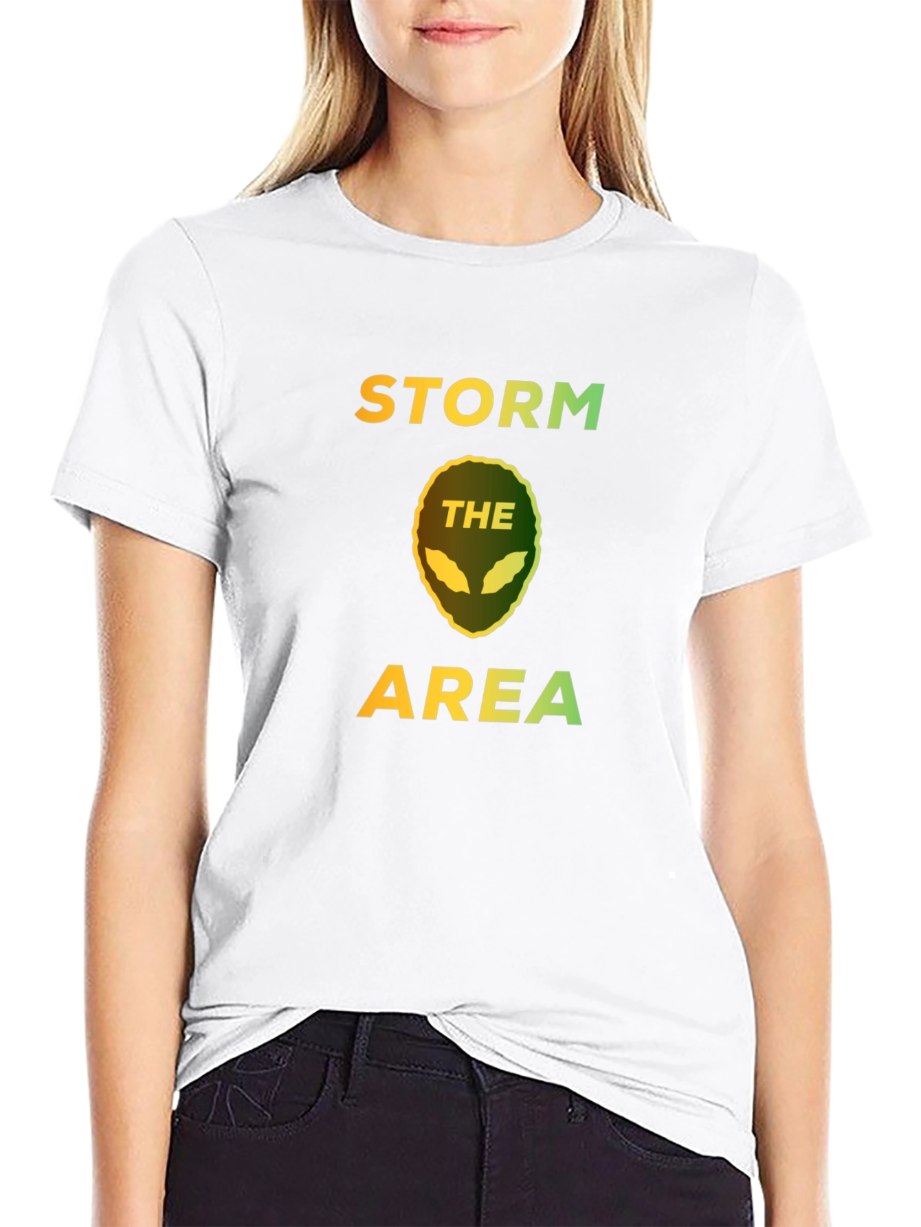 Black Storm the Area Alien Graphic T-Shirt view 9