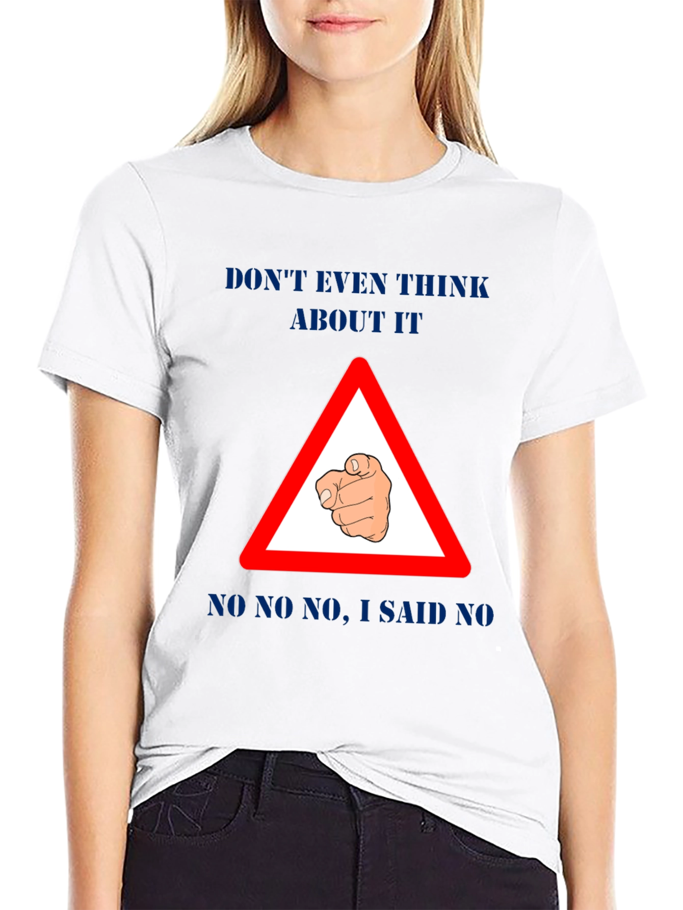 Black Funny "Don't Even Think About It" Graphic T-Shirt view 9
