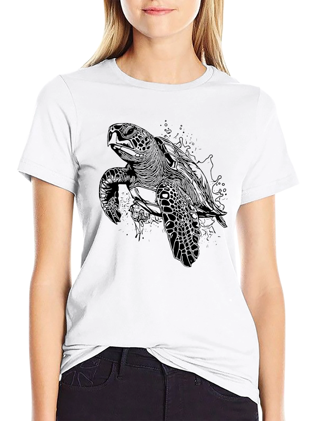 Black Black Sea Turtle Graphic Tee - Men's view 9