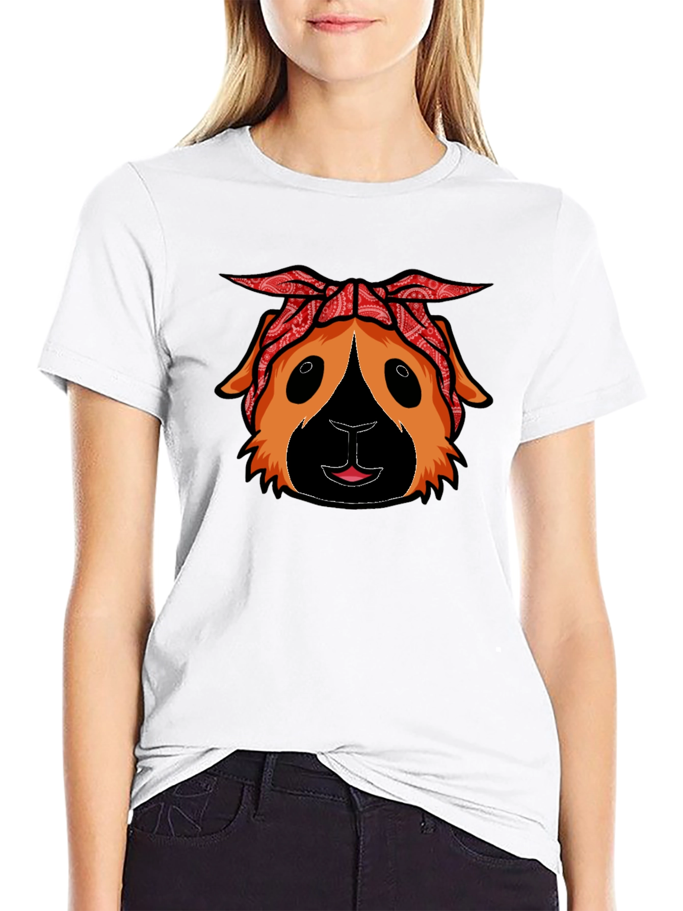 Black Guinea Pig Bandana T-Shirt - Black view 9