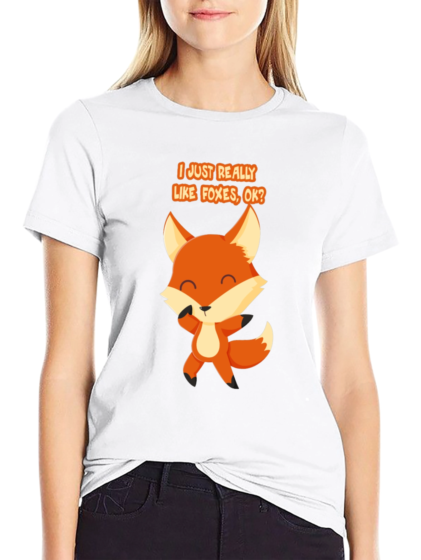 Black Fox Lover T-Shirt - "I Just Really Like Foxes, OK?" view 9