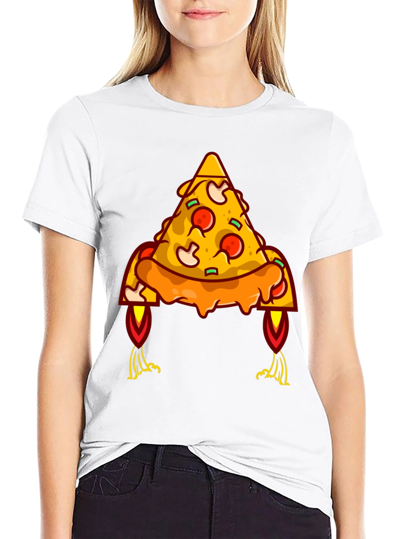 Black Pizza Rocket Graphic Tee - Black view 9