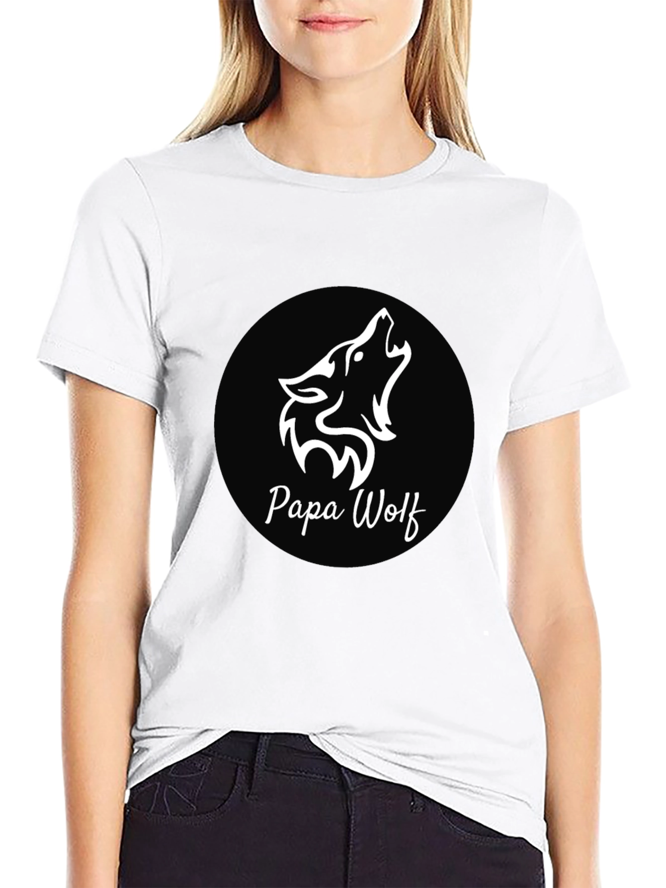 Black Papa Wolf Black T-Shirt - Graphic Design view 9