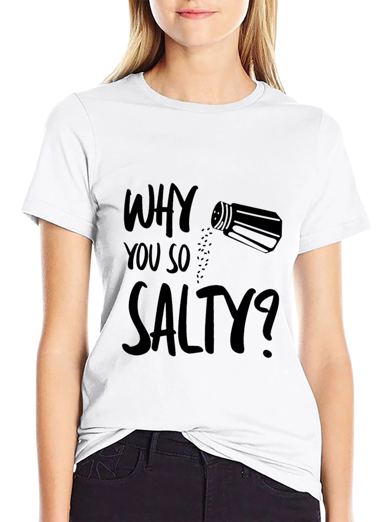 Black Why You So Salty? Graphic T-Shirt view 9