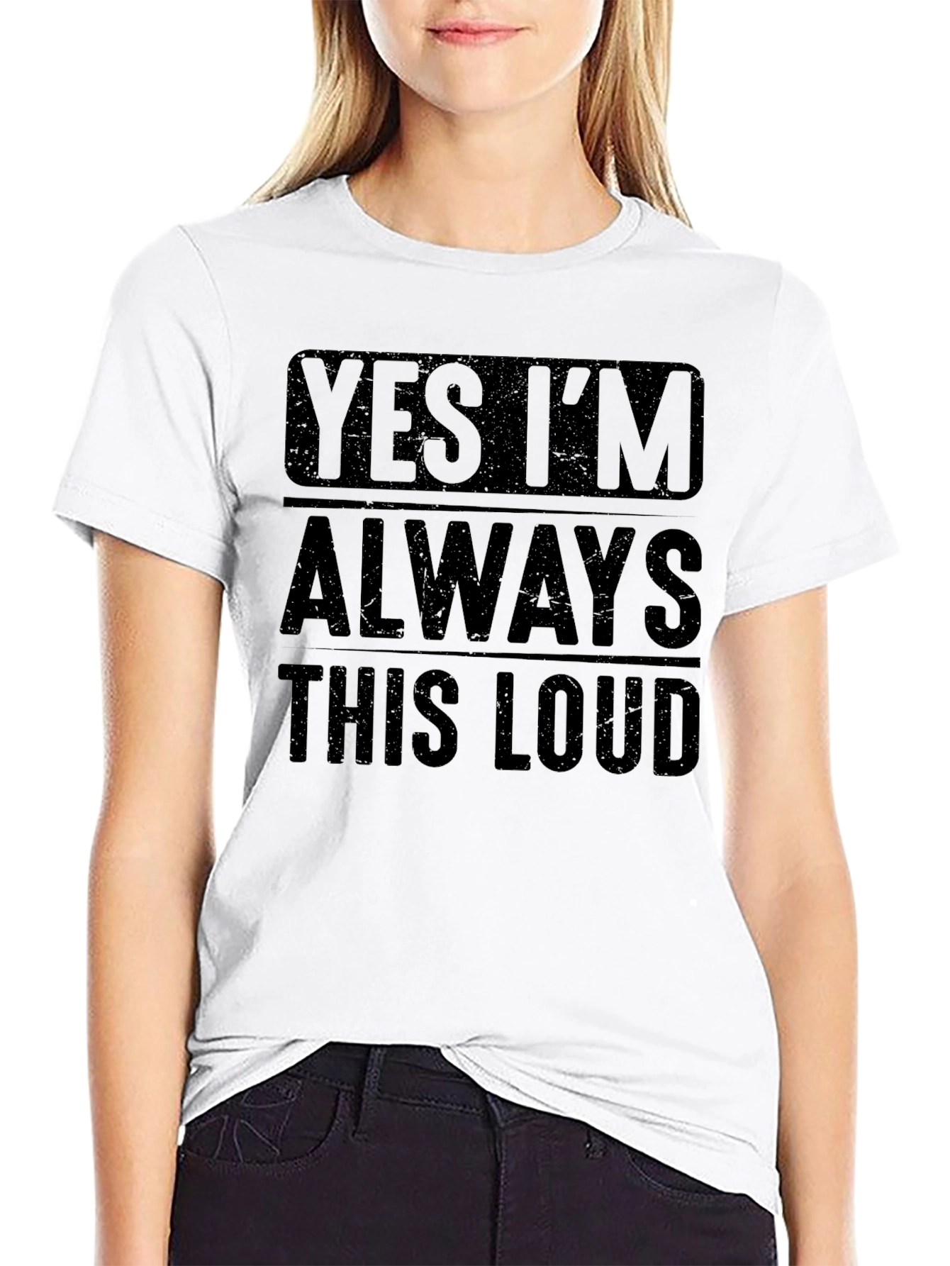 Black Yes I'm Always This Loud Graphic Tee view 9