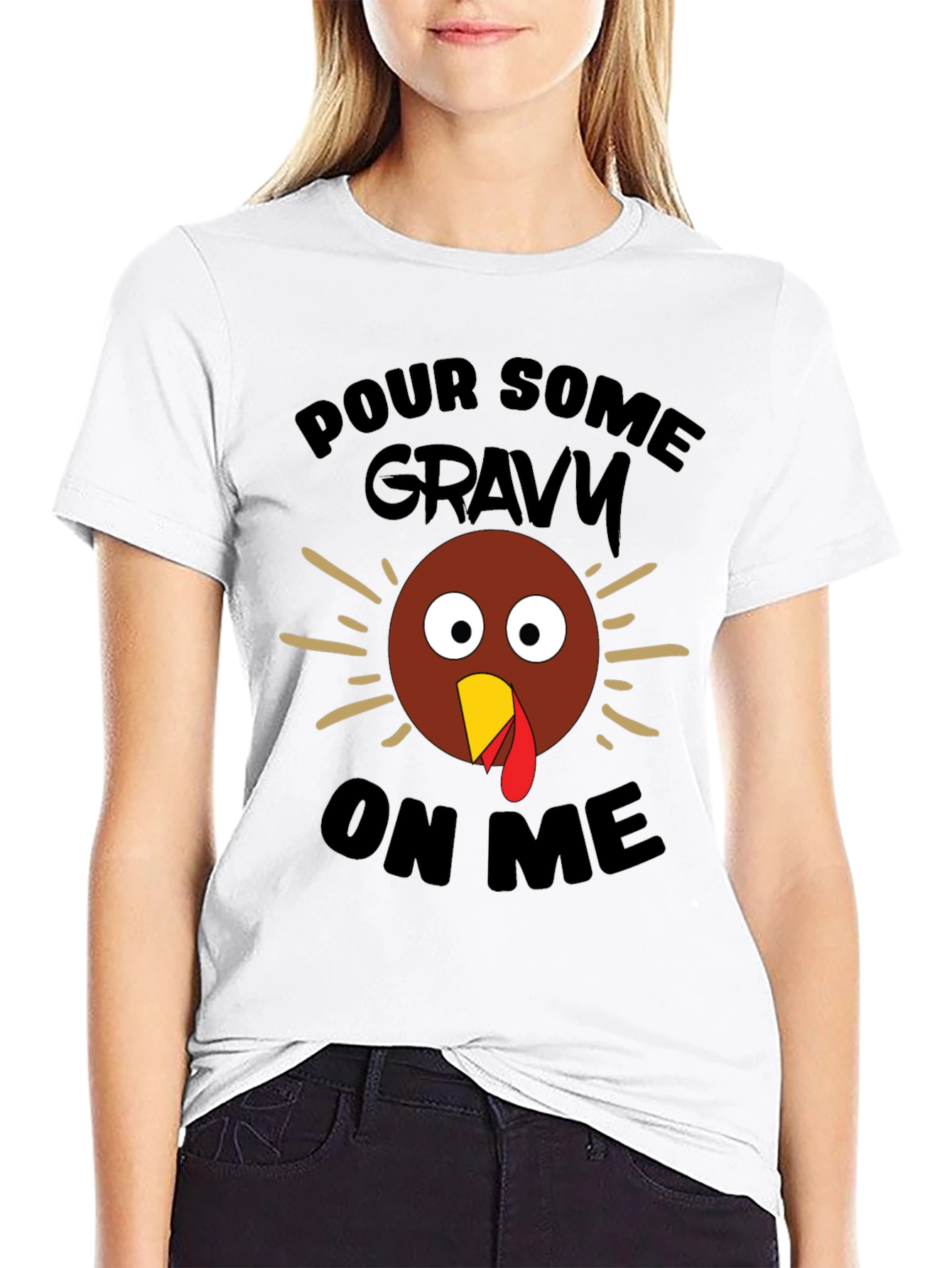 Black Funny Thanksgiving Turkey Gravy T-Shirt view 9