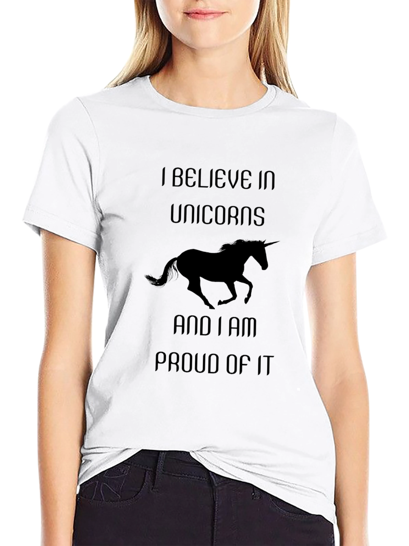 Black I Believe In Unicorns Graphic Tee view 9