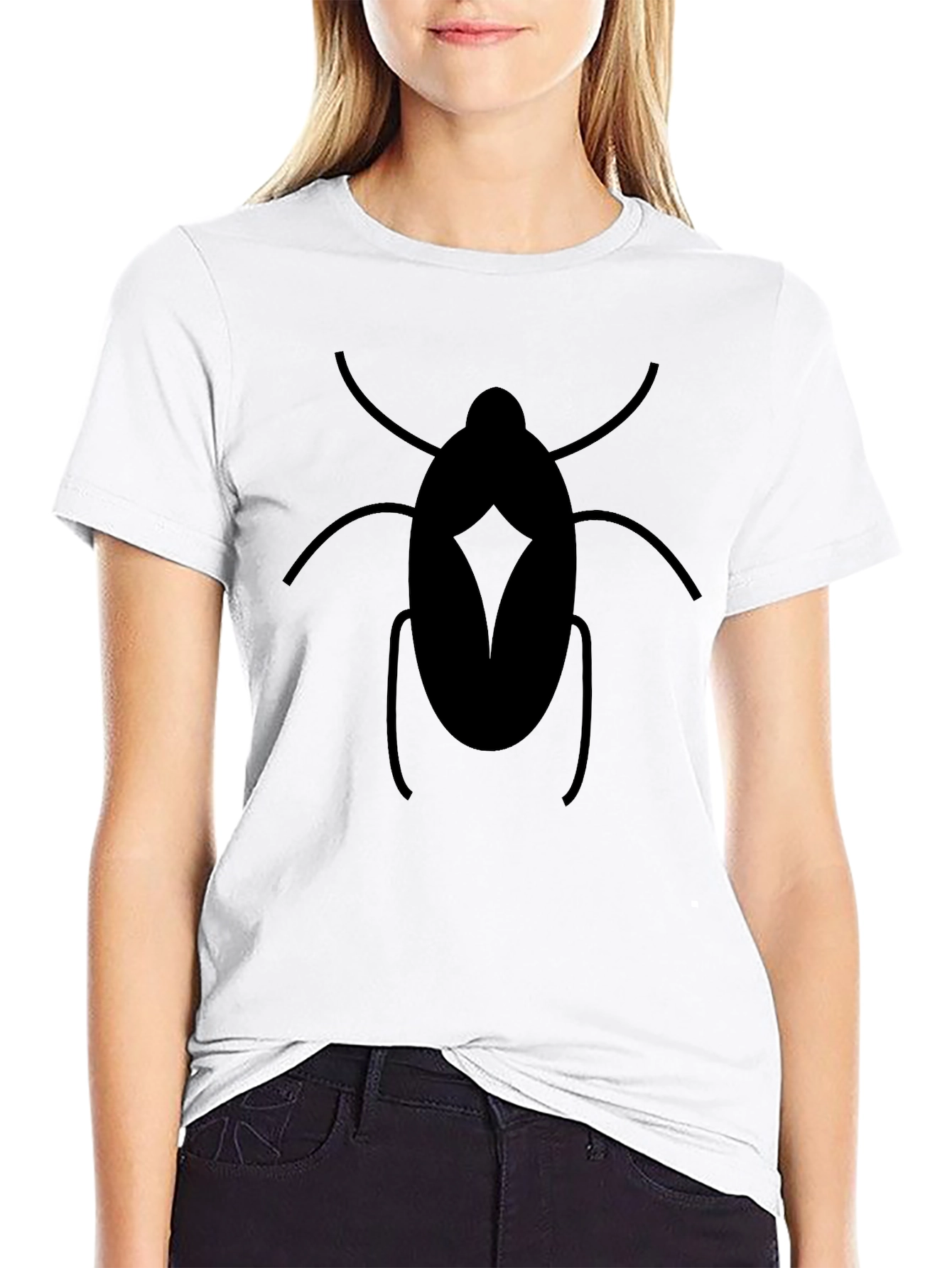Black Cockroach Graphic Tee - Black Cotton T-Shirt view 9