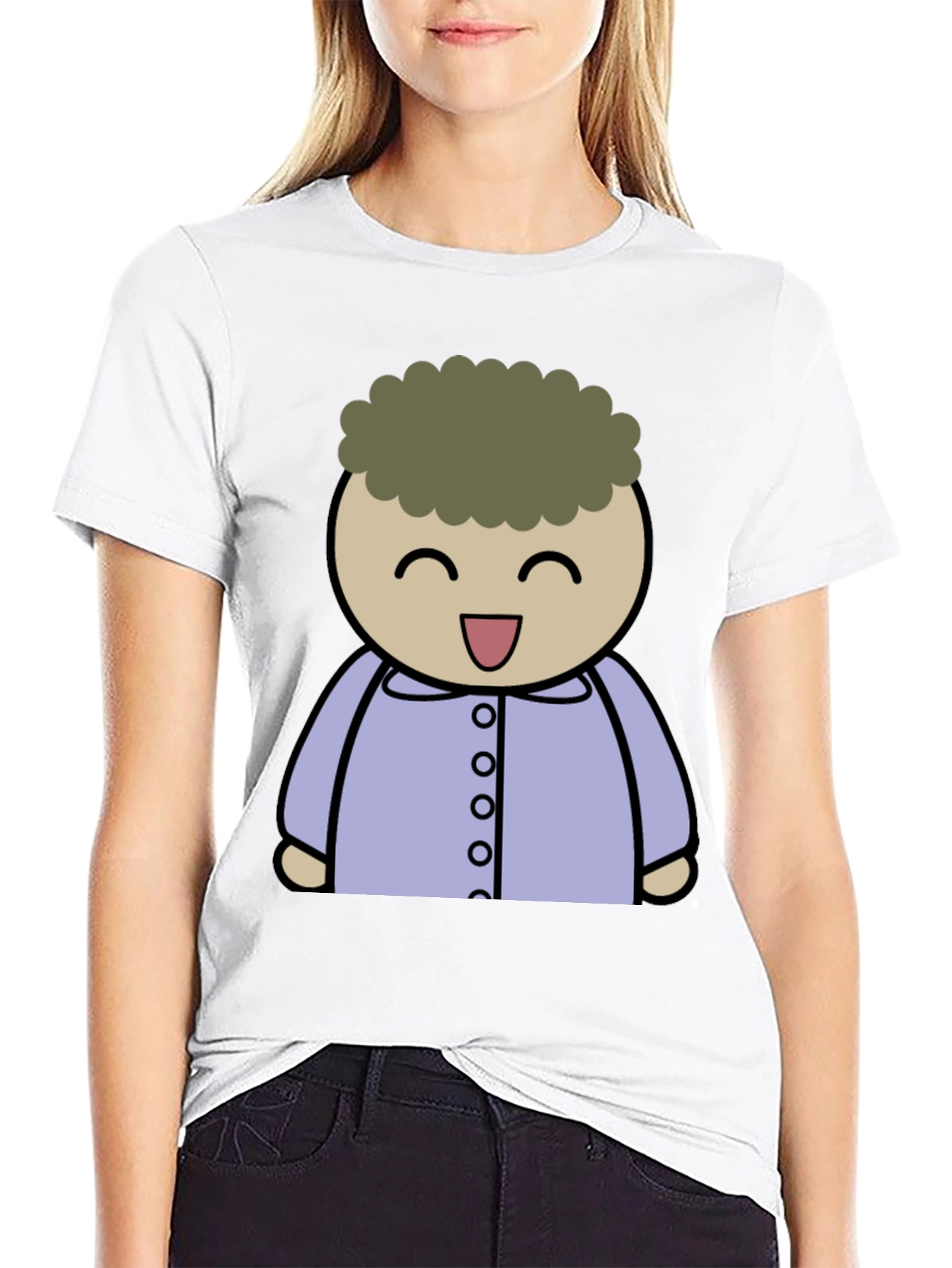 Black Cartoon Character Graphic T-Shirt view 9