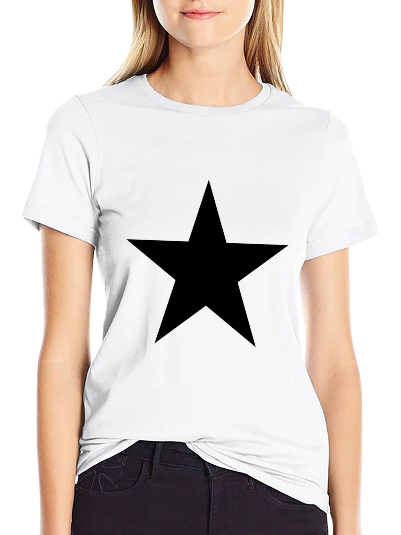 Black Black Star Graphic Tee - Mens Casual Shirt view 9