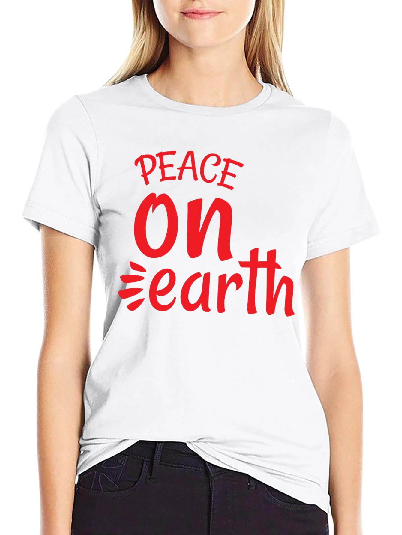Black Peace On Earth Graphic Tee - Black Cotton view 9