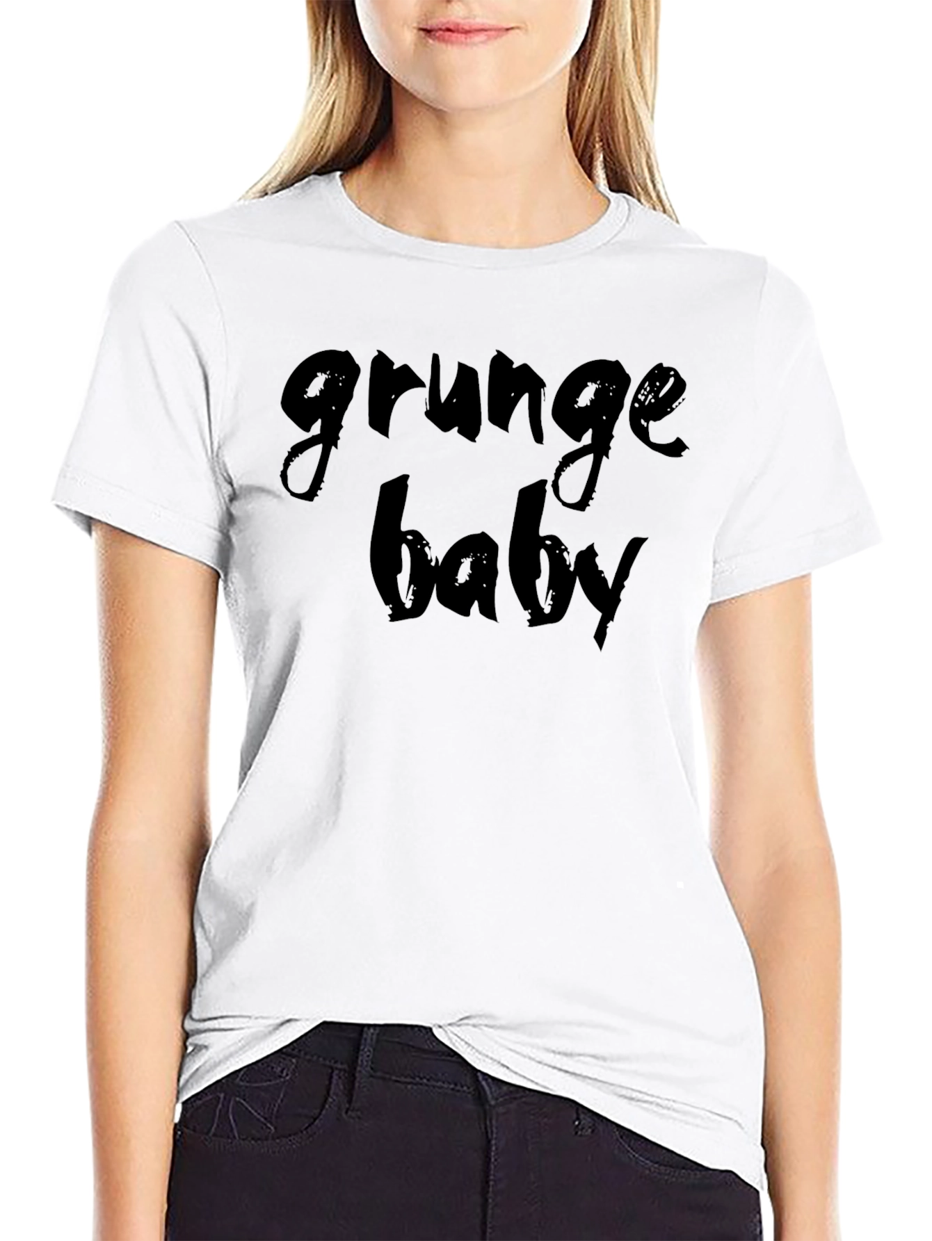 Black Grunge Baby Graphic T-Shirt - Edgy Style view 9