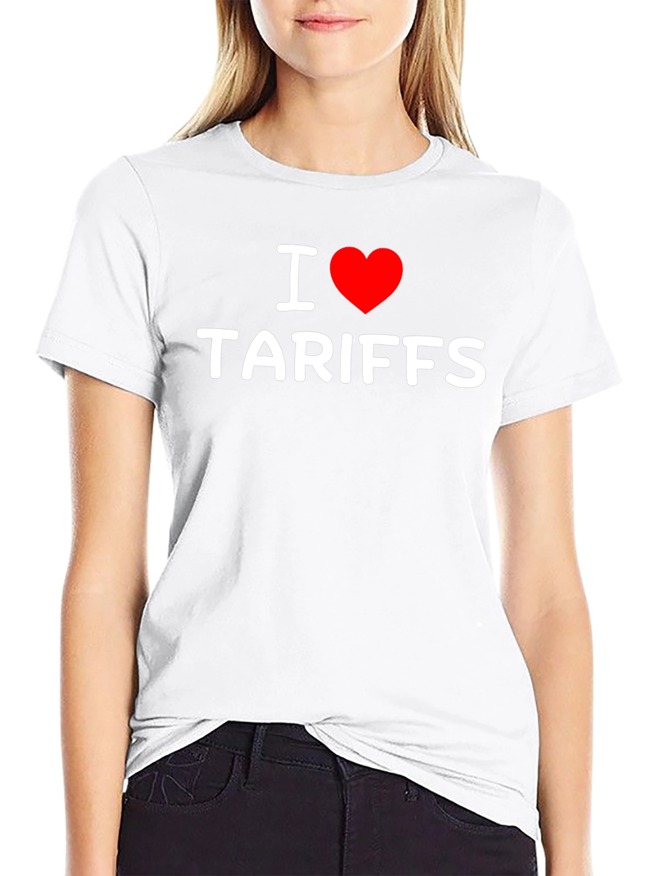 Black I Heart Tariffs T-Shirt - Bold Political Statement view 9