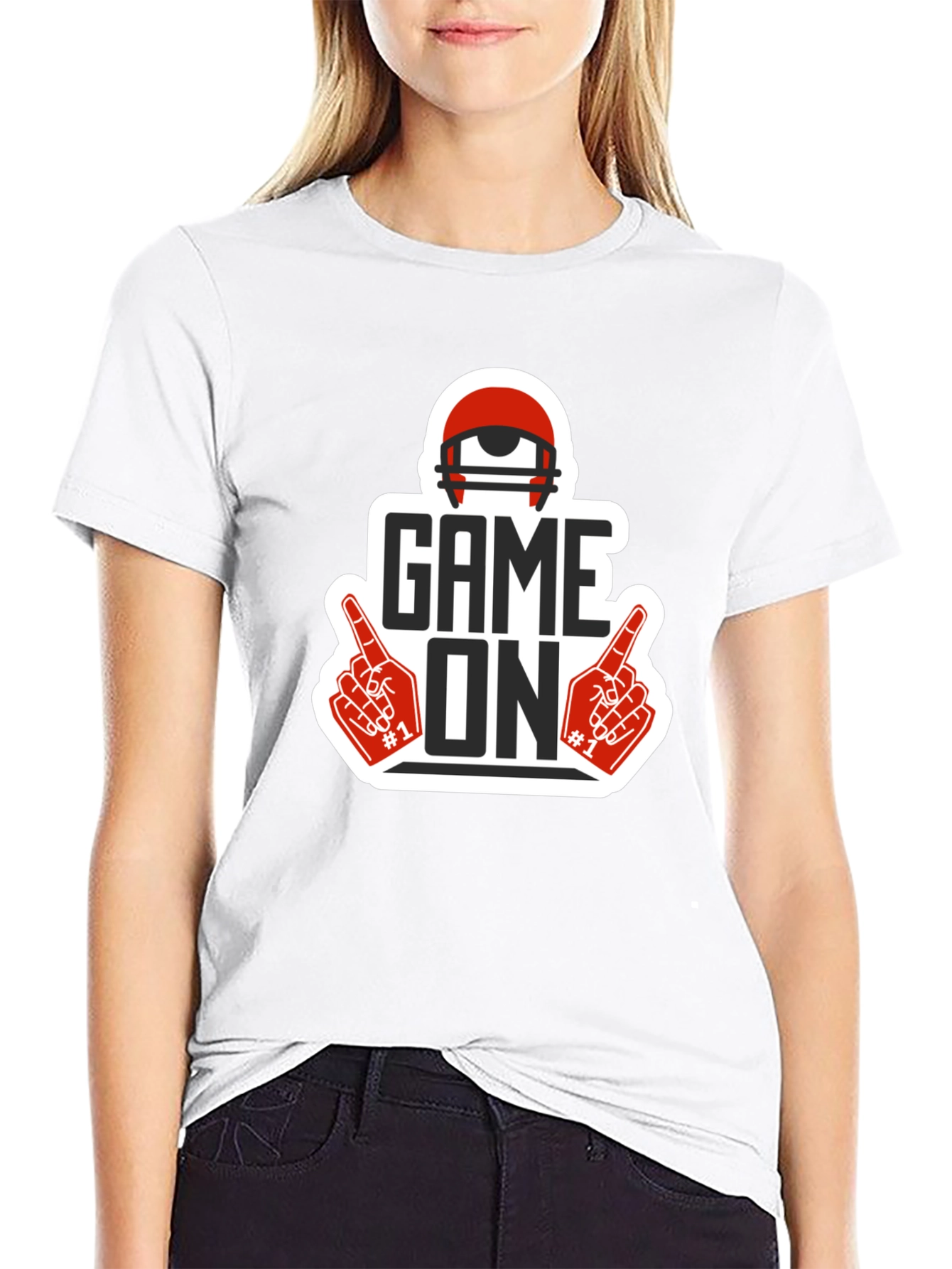 Black Game On Football T-Shirt view 9