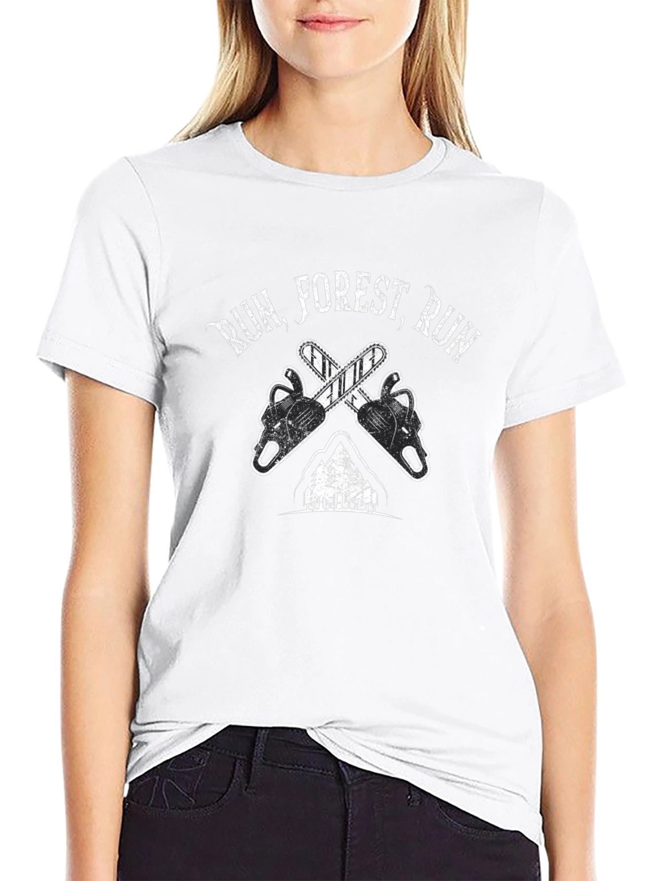 Black Run Forest Run Chainsaw T-Shirt view 9