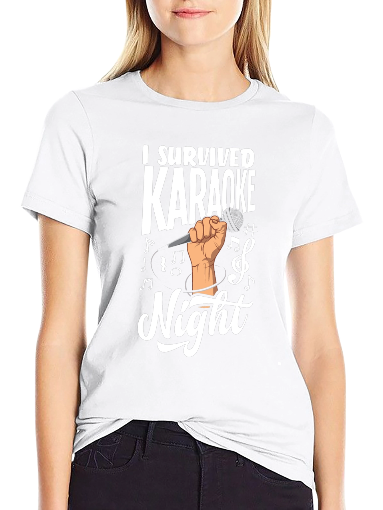 Black I Survived Karaoke Night Graphic T-Shirt view 9